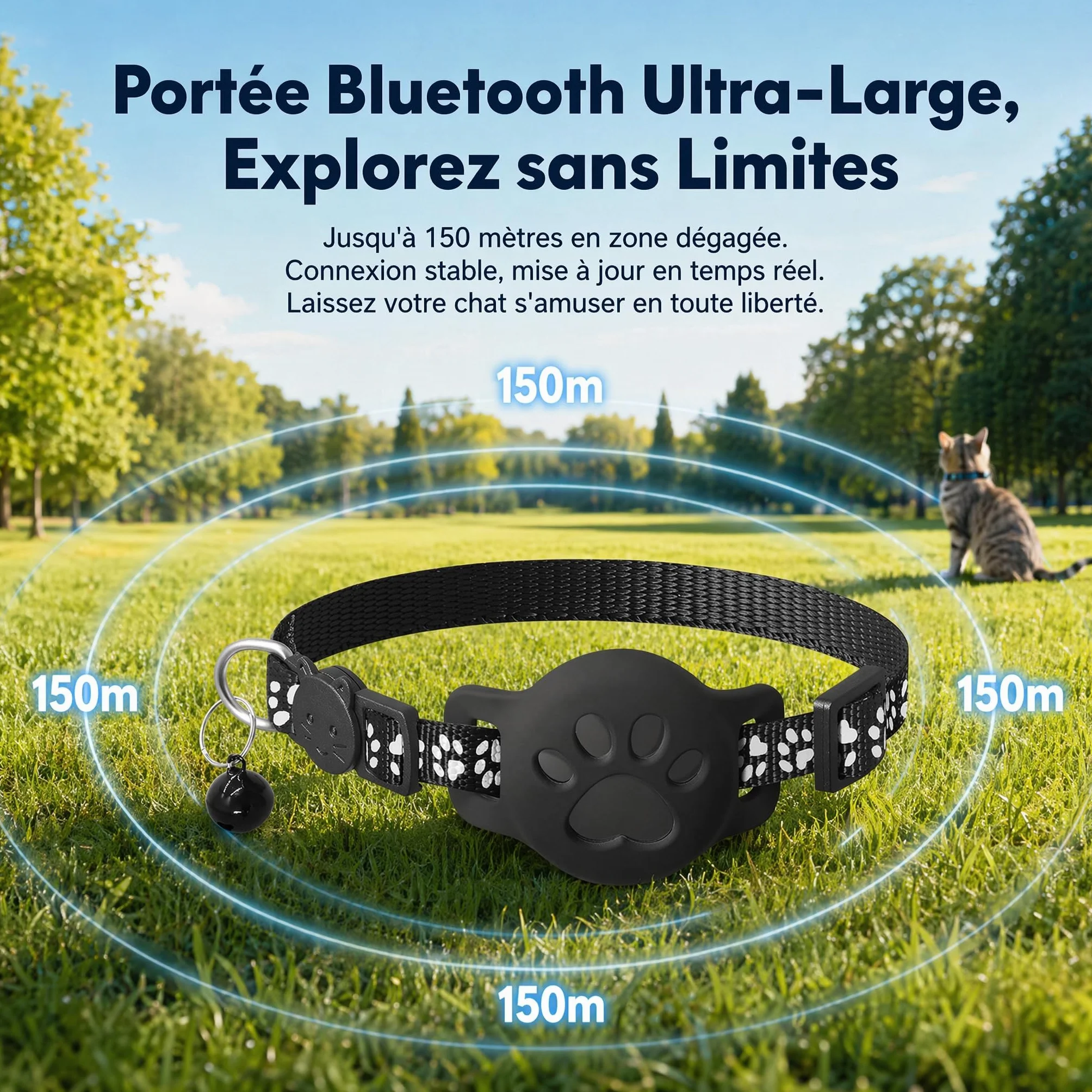 Collier GPS Chat Traceur 2026 sans Carte Sim sans Abonnement Localisation Temps Réel Imperméable Durable iOS Android