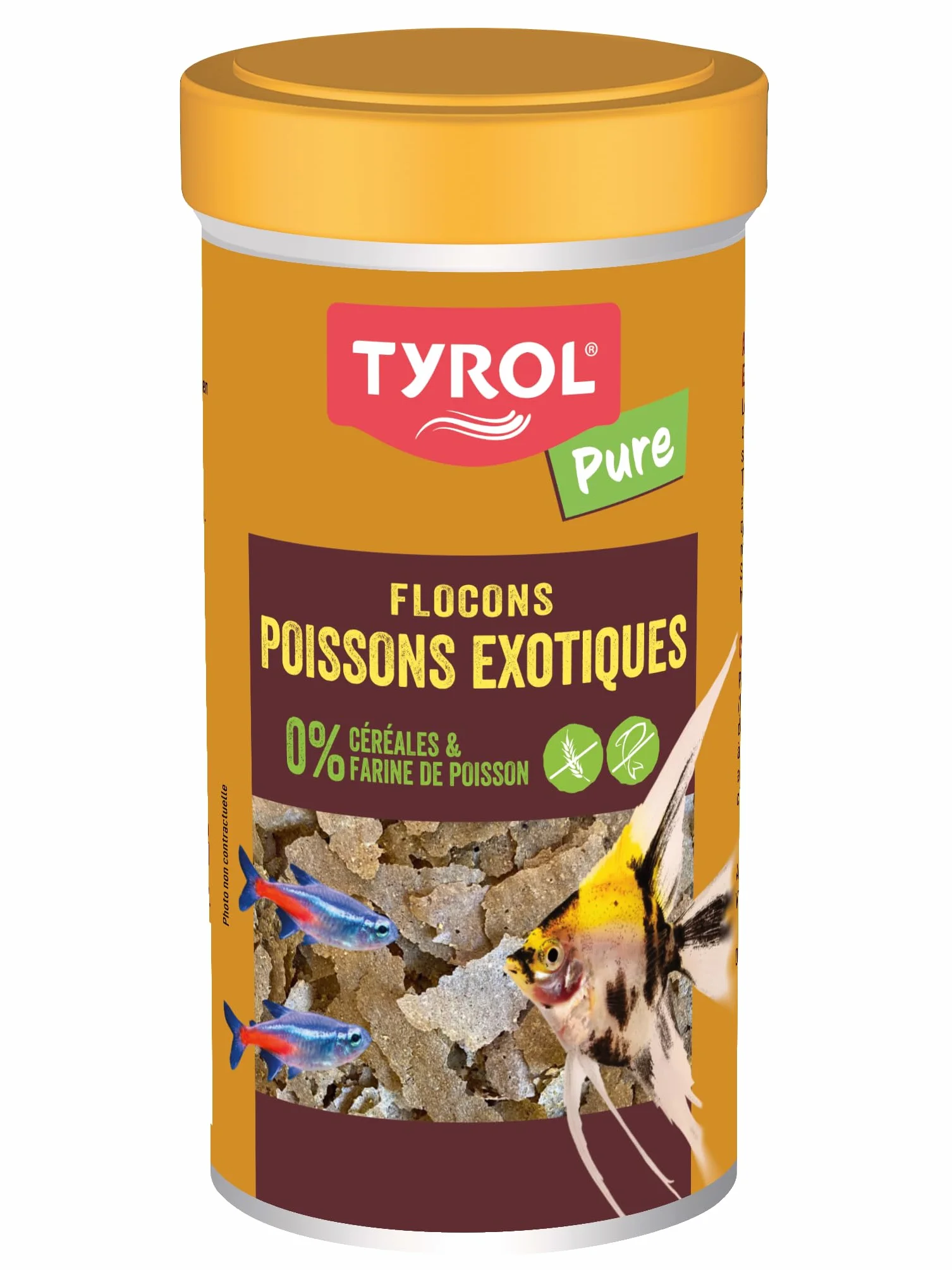 Tyrol Pure Nourriture pour Poissons Exotiques d'Aquarium Flocons Insectes Complets 4 Types