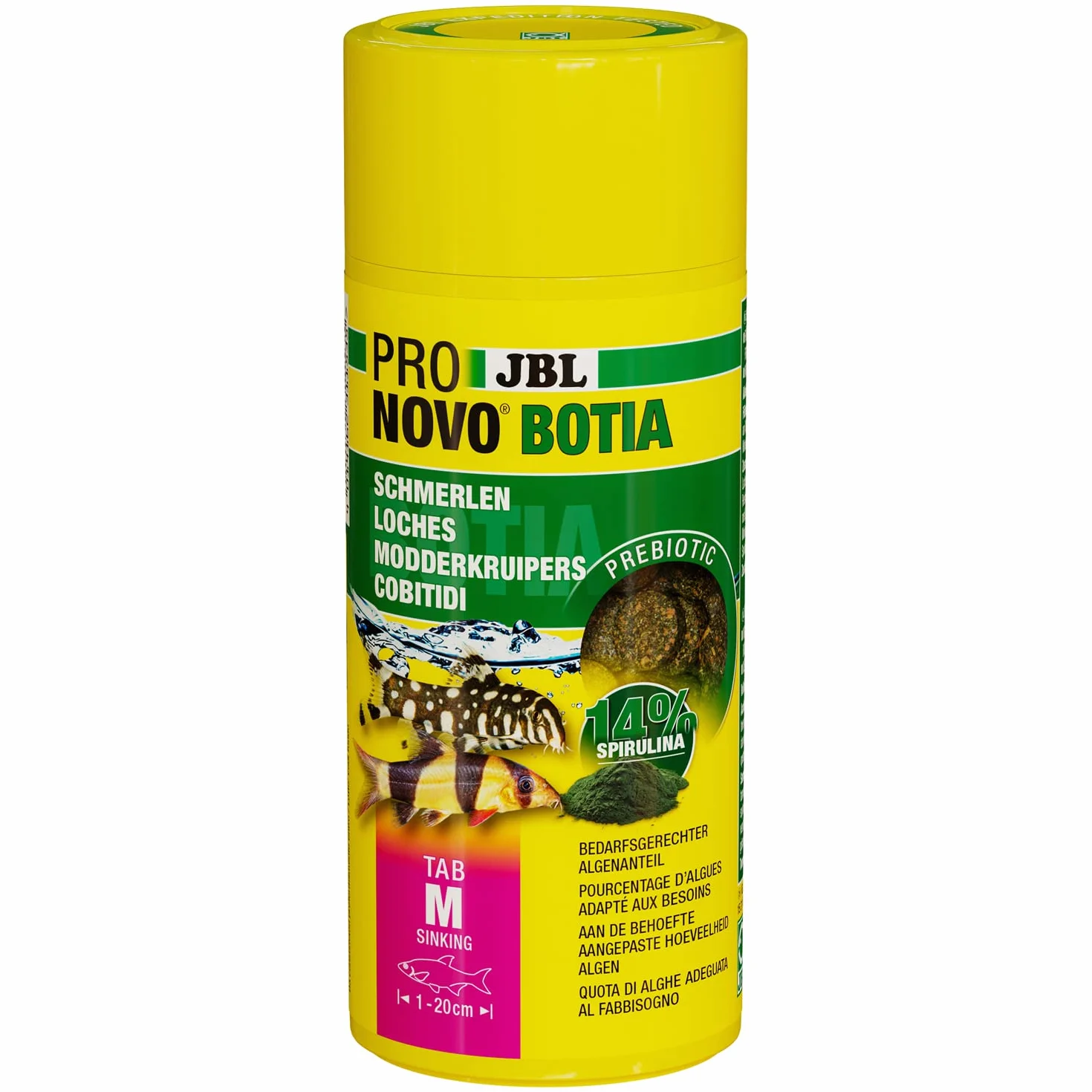 JBL PRONOVO BOTIA TAB, Aliment de Base pour Loches, Comprimés pour Poissons, taille M, 250 ml