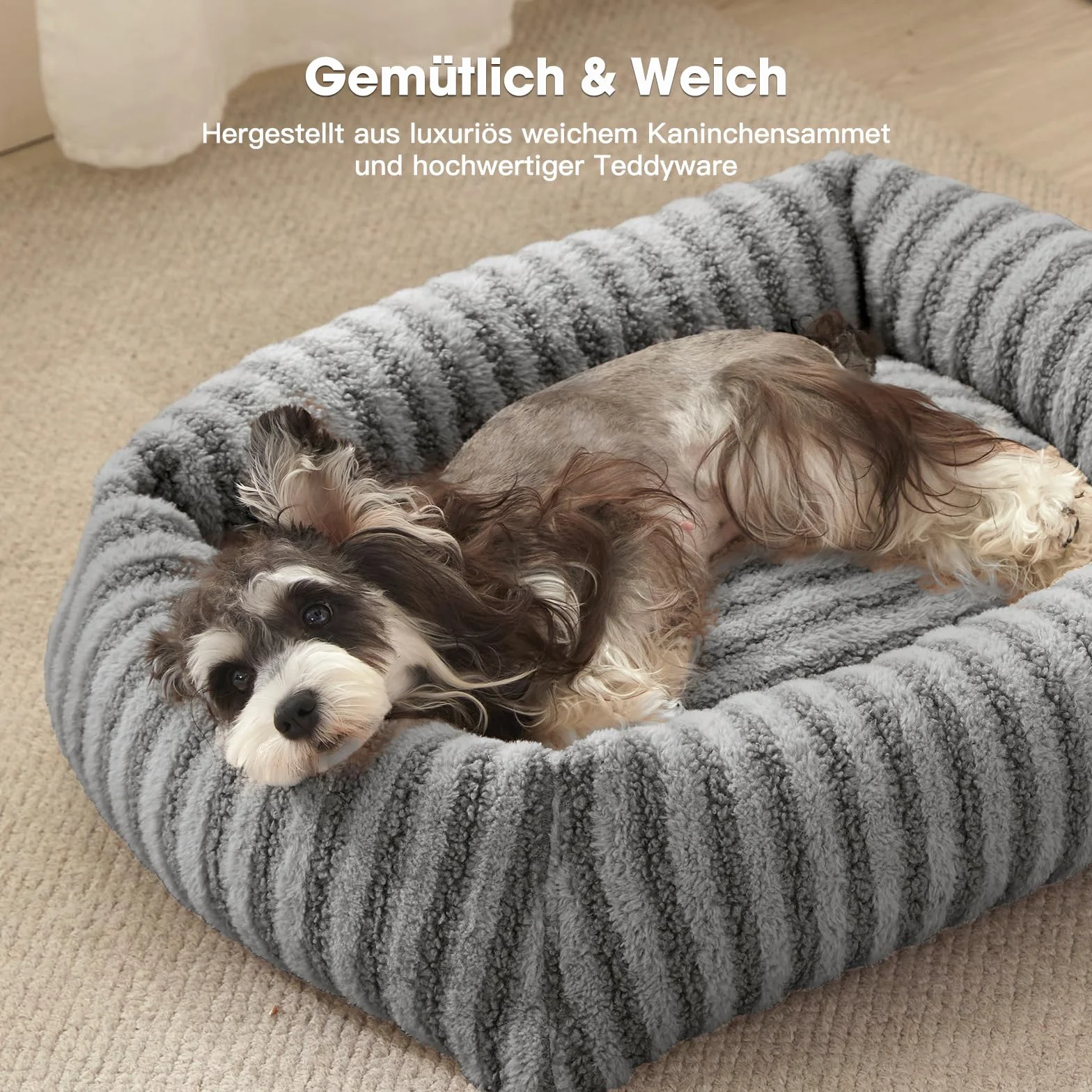 Panier pour Chien Lavable Déhoussable Imperméable 51 x 48 x 15 cm