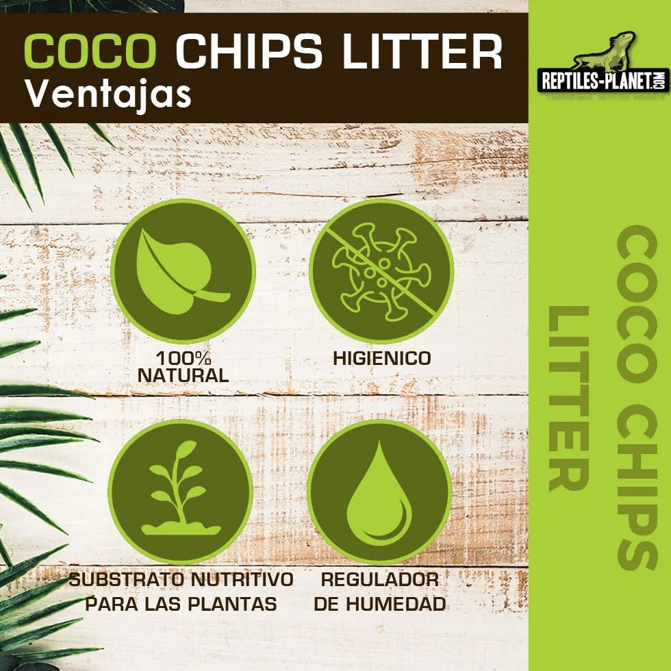 Coco Chips Substrat en Eclats de Coco pour Terrarium 6 Litres