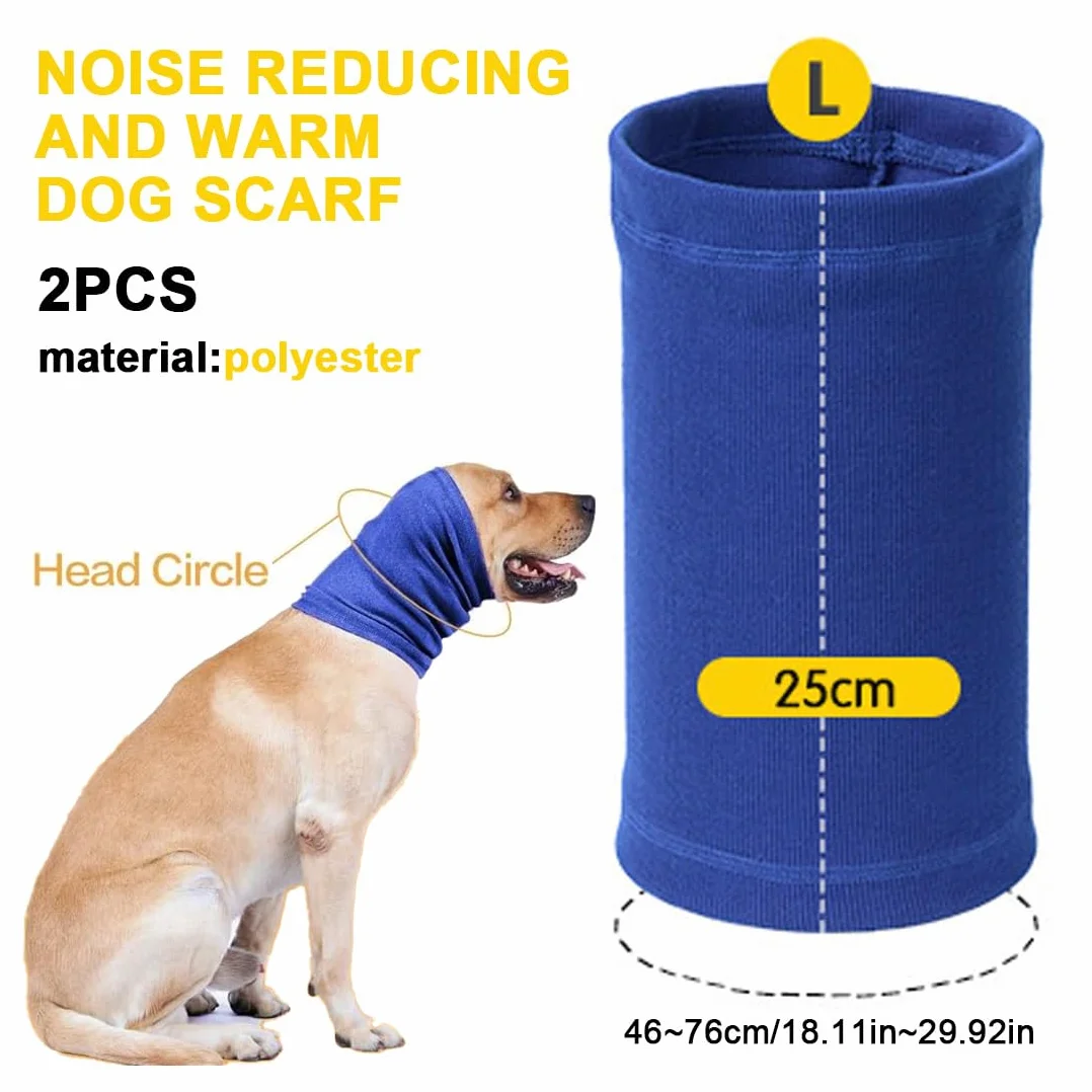 Cache-Oreilles apaisants et Snood pour Chien, Protection contre le Bruit et le Froid, Lot de 2