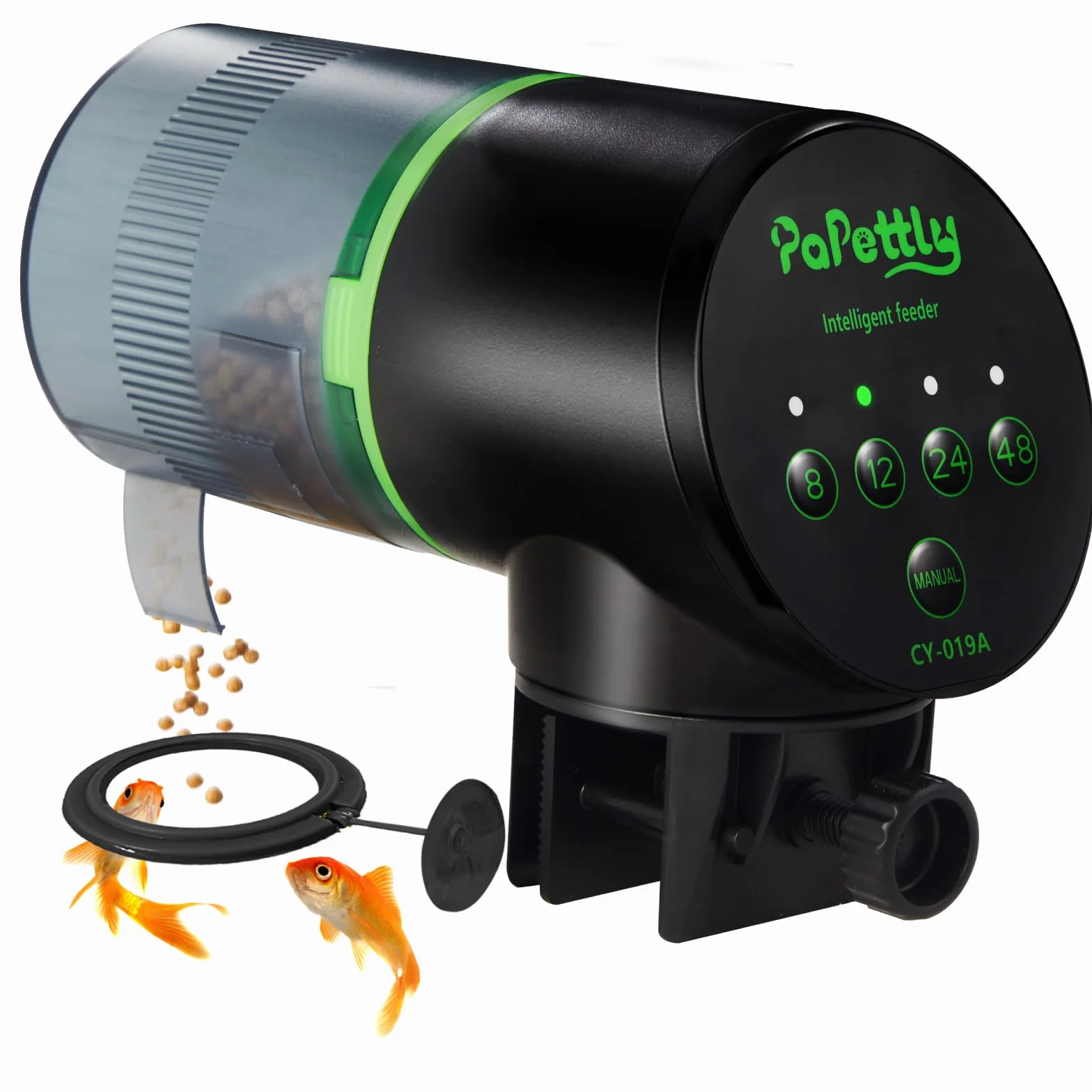 Distributeur automatique de nourriture pour poissons d'aquarium 200 ml avec piles AAA incluses