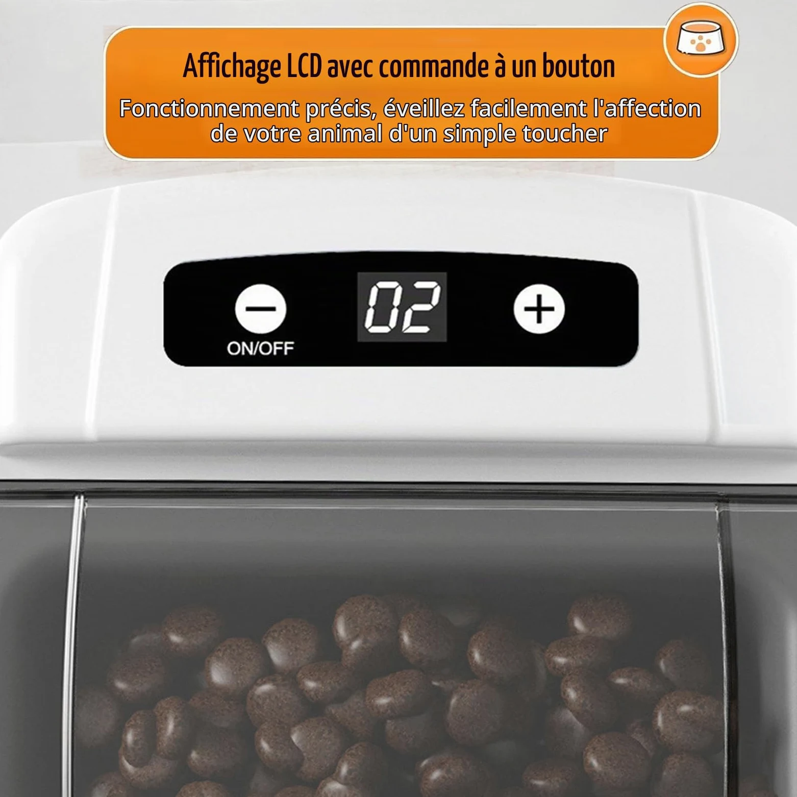 Mangeoire Automatique pour Chat – Capteur Intelligent, Bol de Nourriture Rabattable, Amovible Distributeur De Nourriture pour Animaux De Compagnie avec Affichage LCD, Acier Inoxydable, Noir