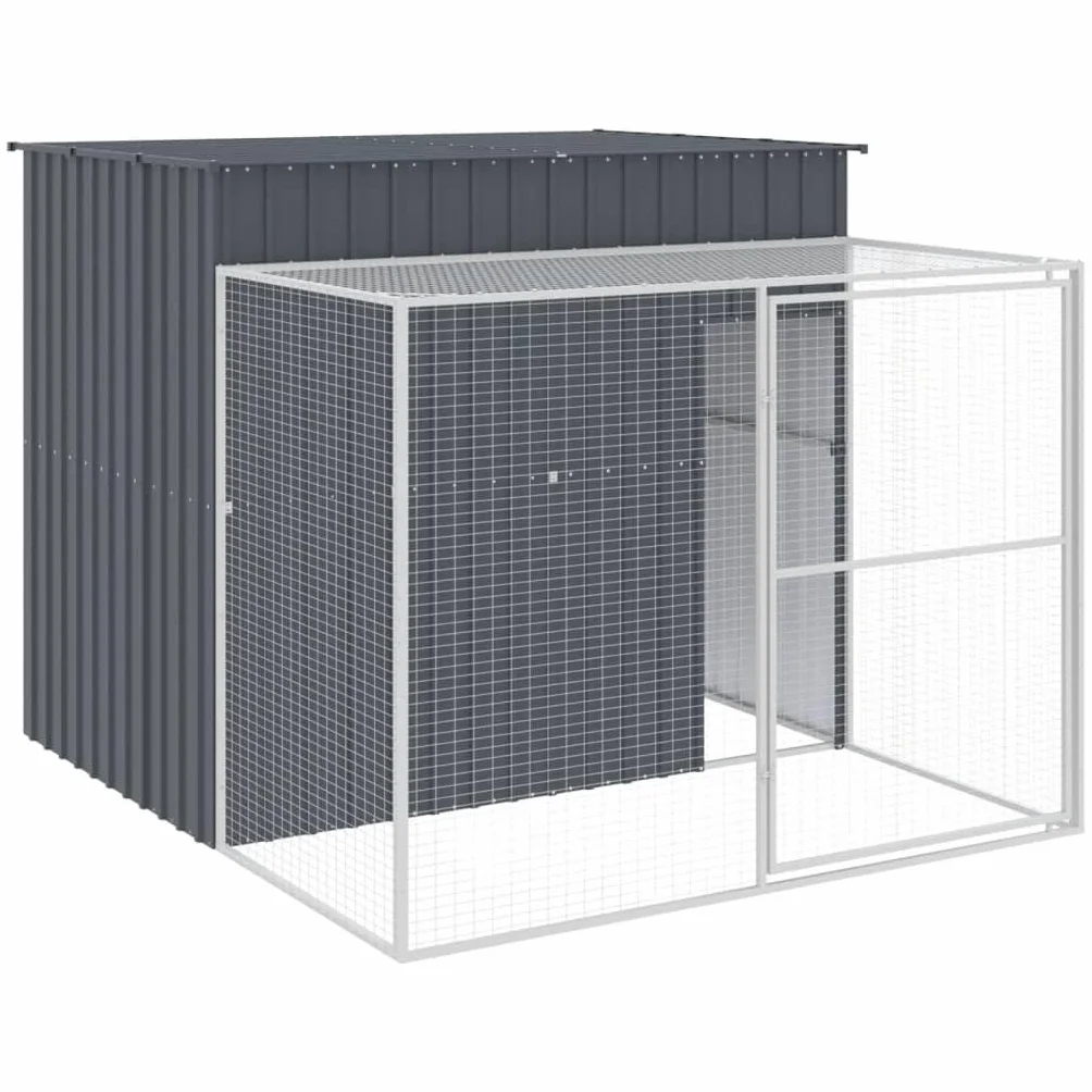 vidaXL Niche pour Chien avec Cour Anthracite 214x253x181 cm