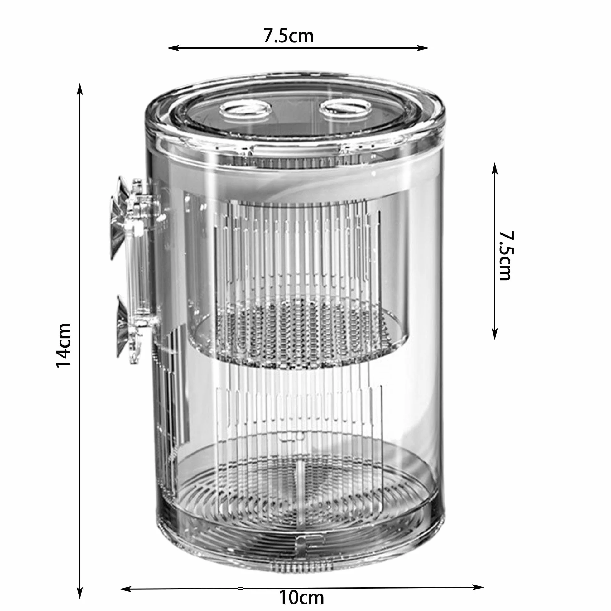 Forme Cylindrique Boîte D'éLevage pour Aquarium, Boîte D'éLevage pour Poissons D'Aquarium, Double Couche, Transparent, Incubateurs avec Ventouses, pour Poissons Agressifs Blessés