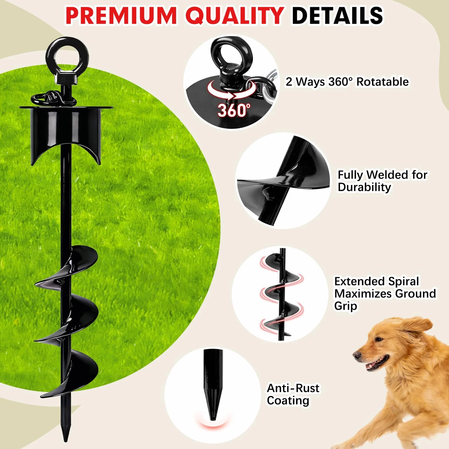 Piquet pour chien Snagle Paw pour camping