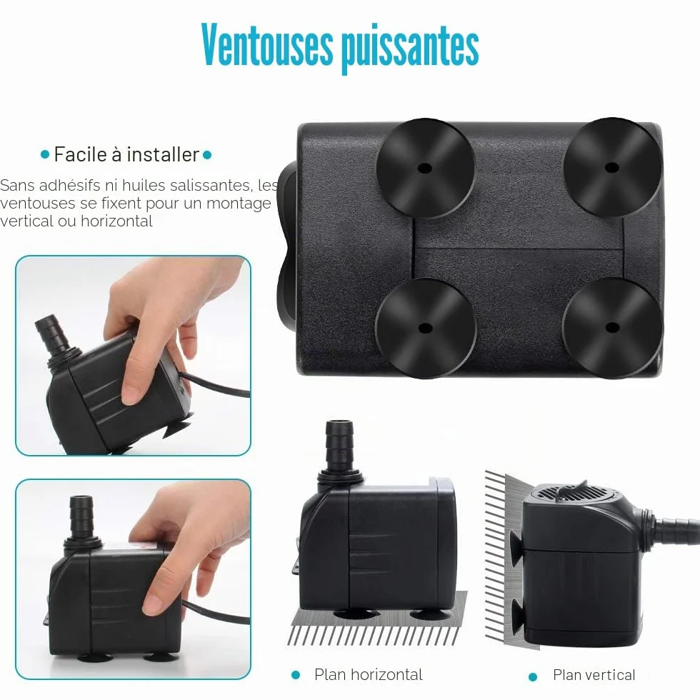 Cadrim Pompe Submersible 1200L/H 220-240V 50Hz Aquarium Fontaine