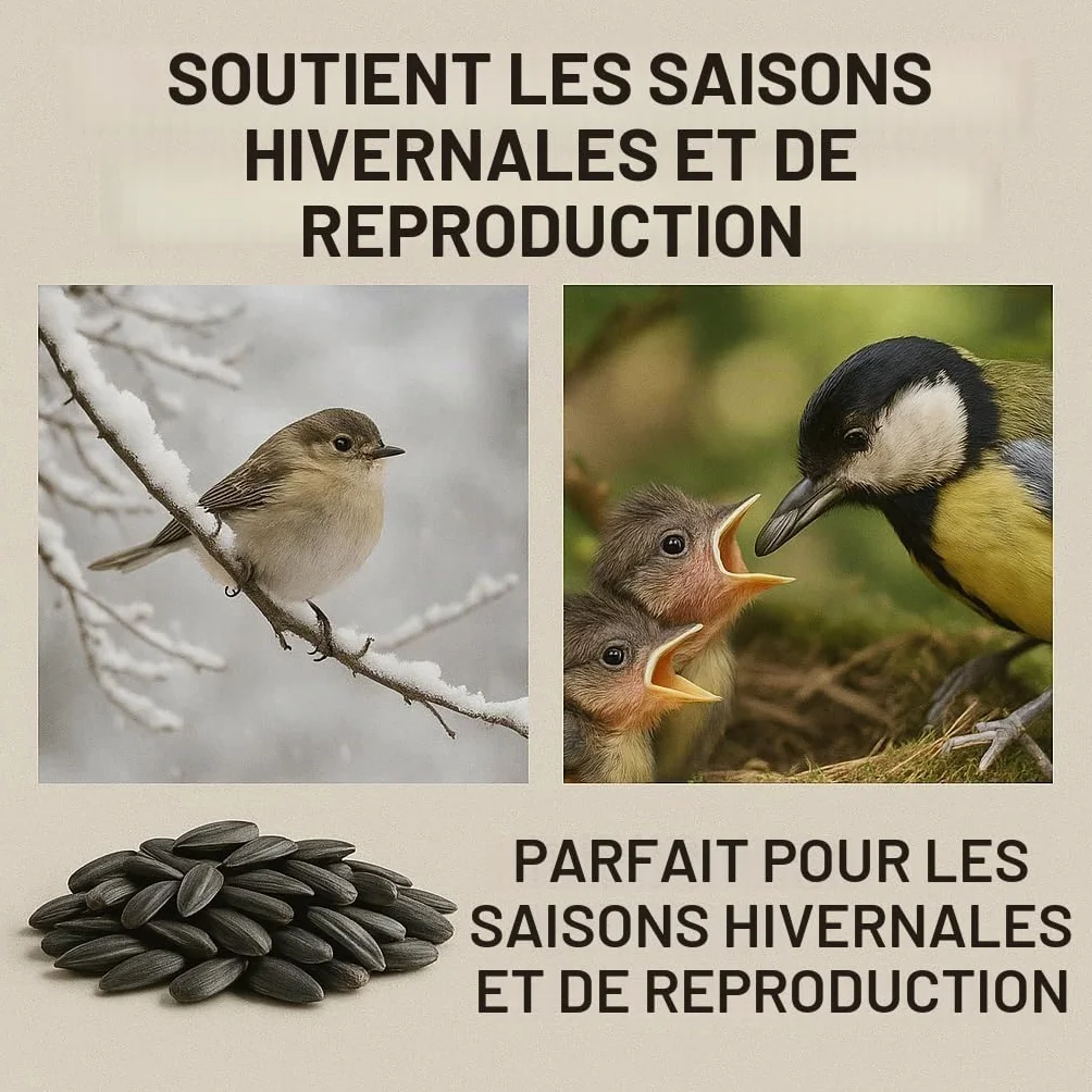 Graines de tournesol noir 25 kg pour oiseaux sauvages et petits animaux