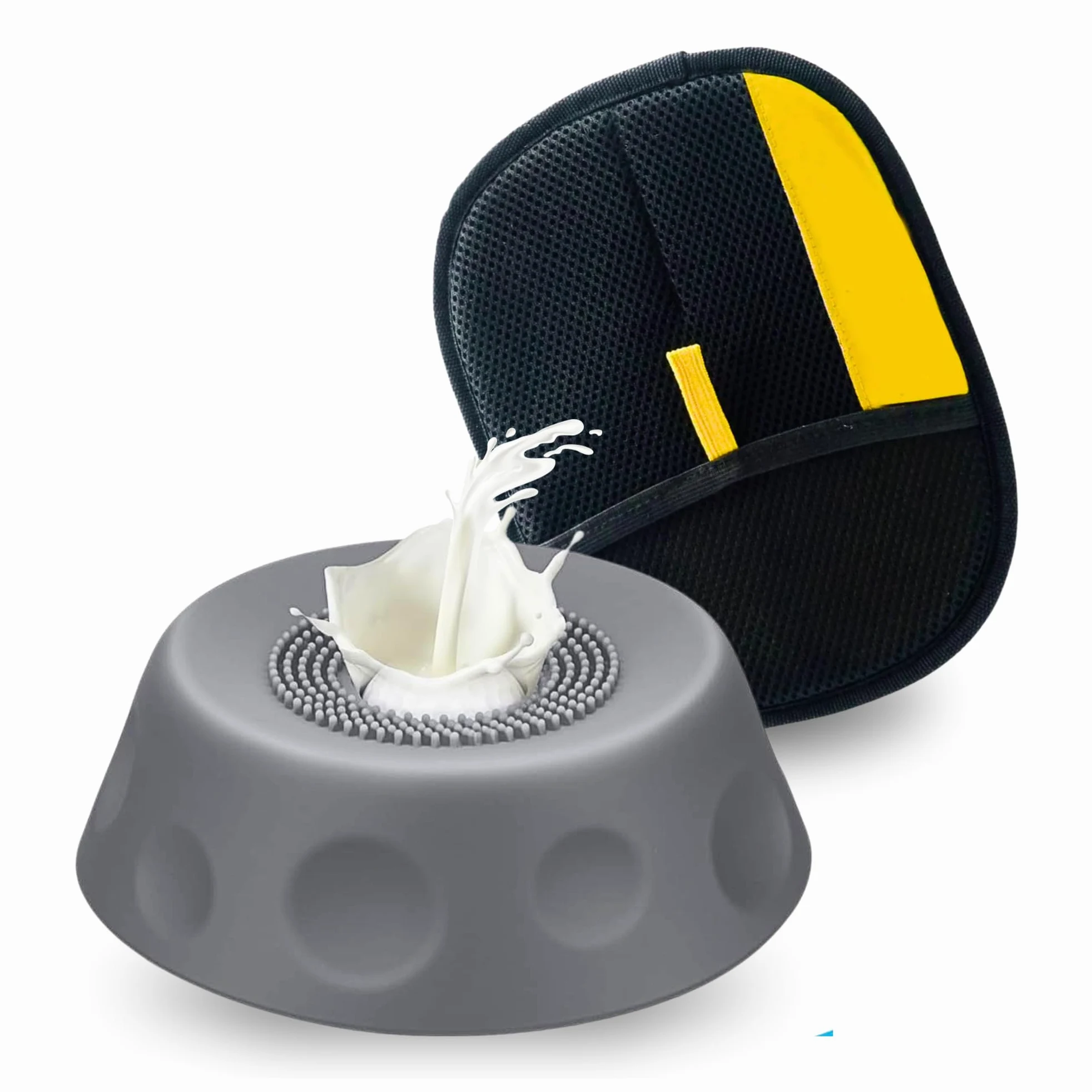 Gamelle lente pour chien et chat avec motif léchage central + gant pour animal de compagnie en bonus