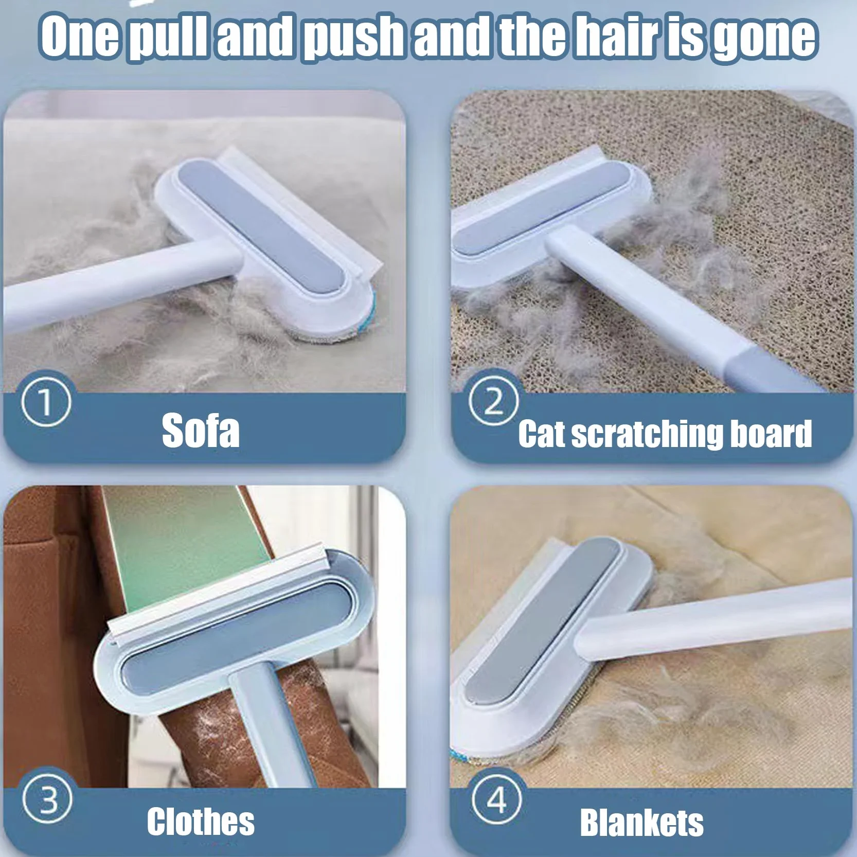 4 In 1 Pet Hair Remover, Durable, Reusable, Washable Lint Cleaner for Dog and Cat Furniture Carpets Clothing Bedding