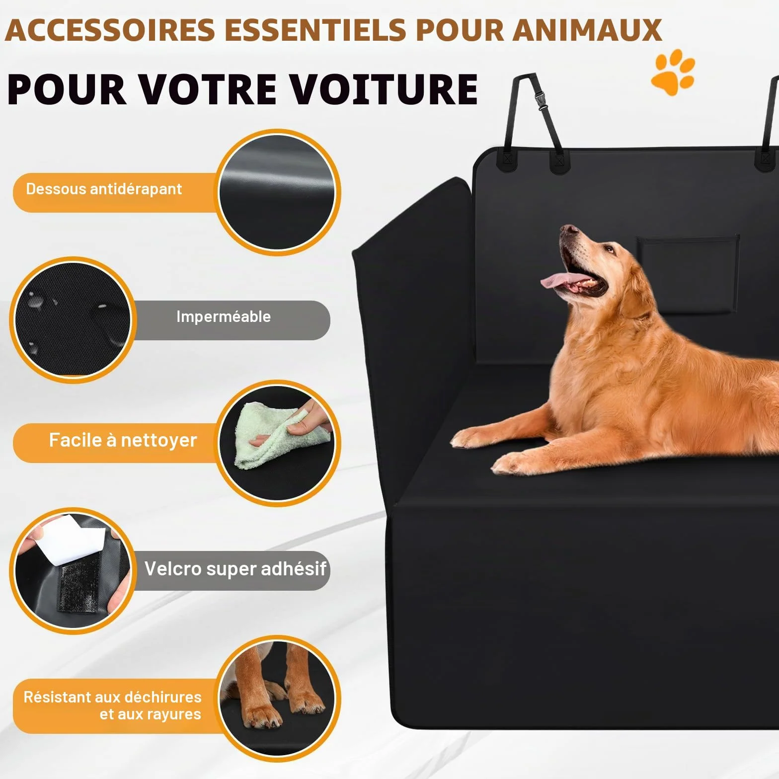 Zanfqvo Protection Coffre Voiture Chien avec Protection latérale Imperméable Antidérapante Housse de Coffre Universelle