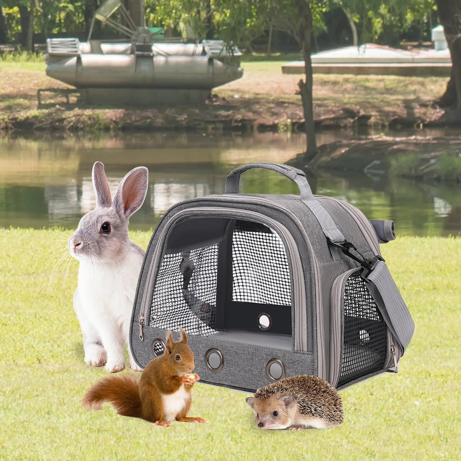 Sac de Transport pour Petits Animaux 35x25x23cm Cage Portable Oiseau Rongeurs