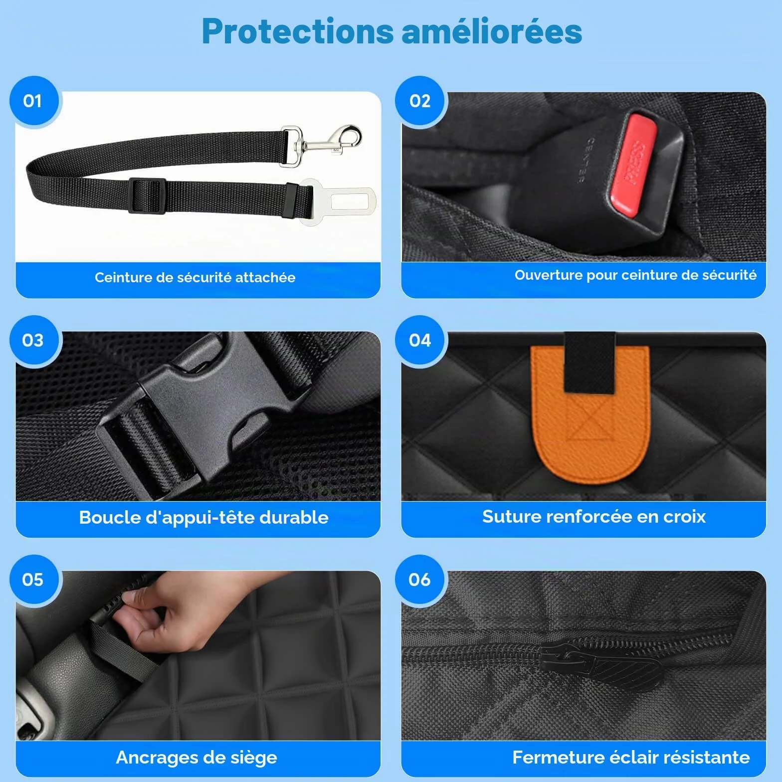 Protection Voiture Chien Imperméable Housse Protege Voiture Fond Rigide Extension pour Voitures et SUV 400lb