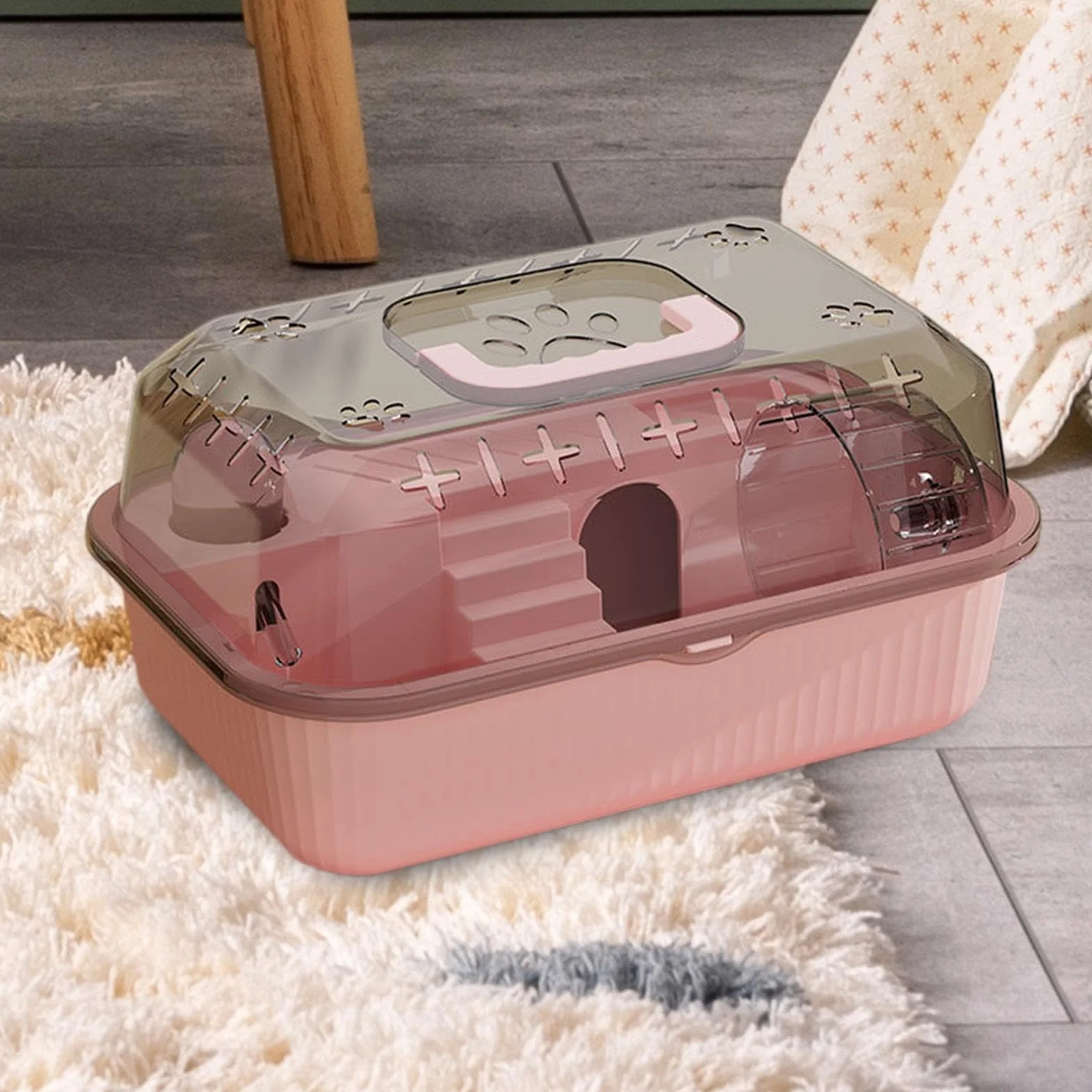 LOVIVER Petit conteneur pour Animaux de Compagnie, boîte de Transport pour Hamster, Cage Portable pour Rongeurs