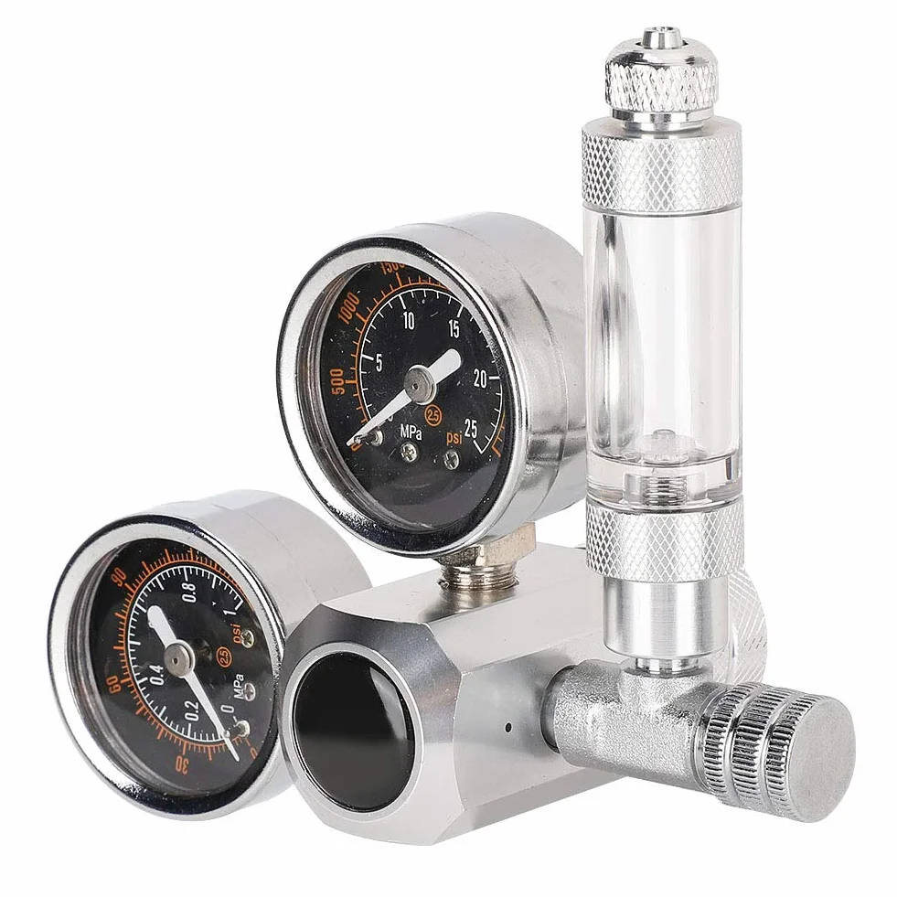Distributeur de CO2 pour Aquarium avec Régulateur Pression Réglable Double Affichage, Compteur de Bulles et Clapet Interface w21.8