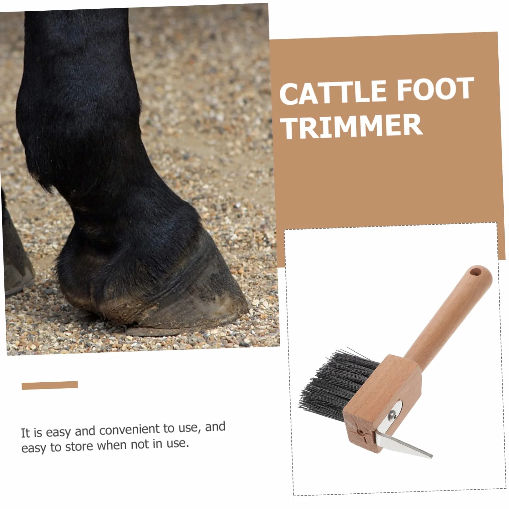 Toyvian Brosse À Sabots Pour Chevaux Et Bovins Outil De Réparation Portable 6.69x3.94x1.18in