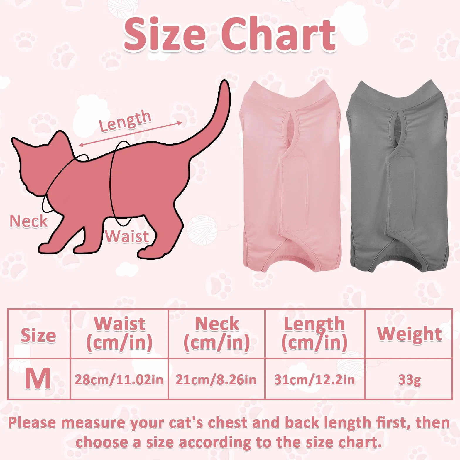 Body Chat Post Operatoire pour Chien Anti-Léchage, Gilet de Récupération Confortable, 2 Pièces, Gris + Rose