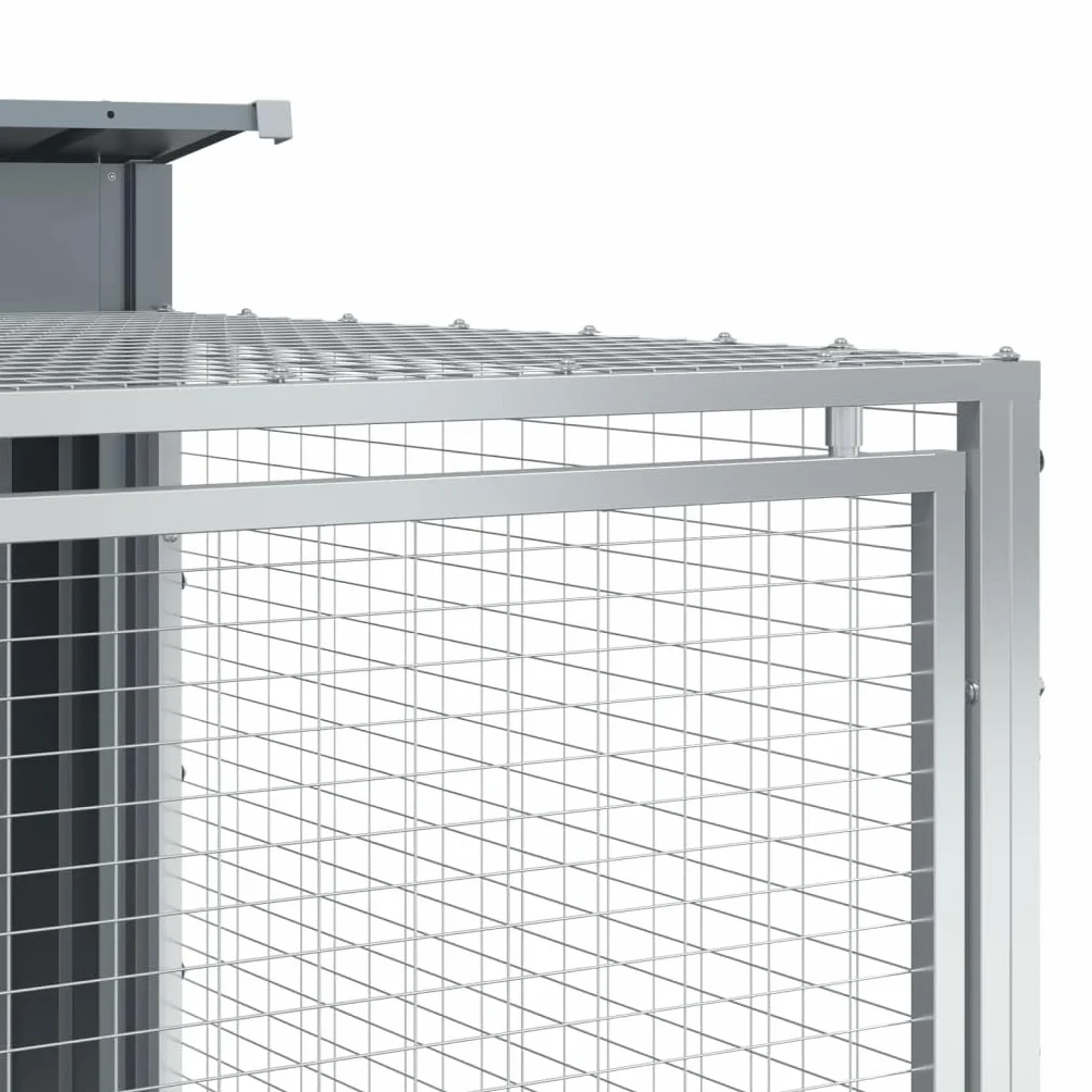 vidaXL Niche pour Chien avec enclos Anthracite 197 x 194 x 110 cm Acier galvanisé