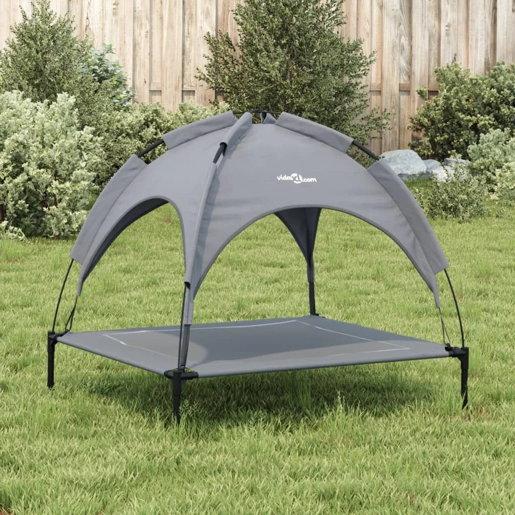 Lit pour Chien avec auvent Anthracite Tissu Oxford et Acier Articles pour Animaux de Compagnie Anthracite,172598