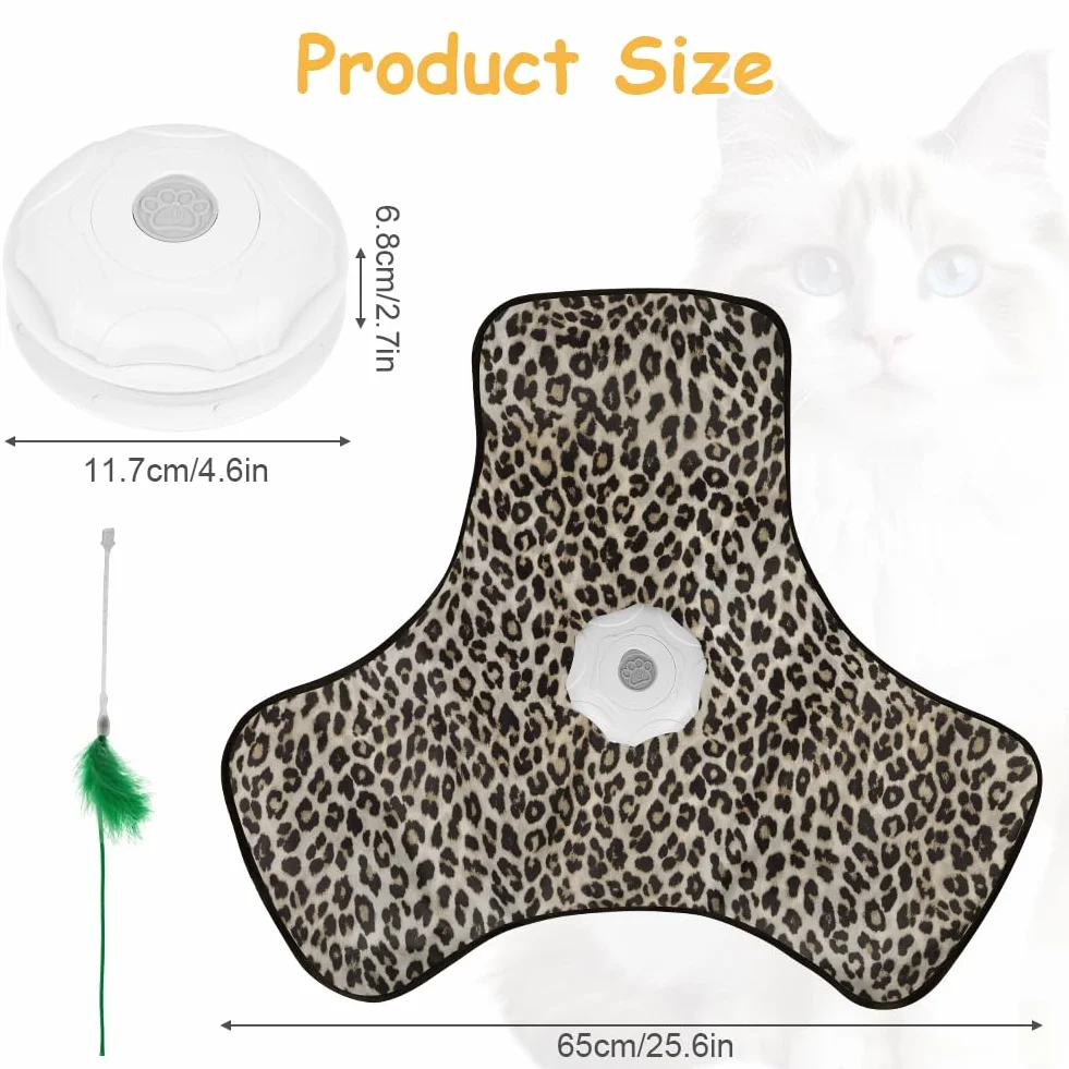 AUYAO Jouet Interactif pour Chat avec Plumes et Bruit de Souris, Rechargeable Silencieux Automatique
