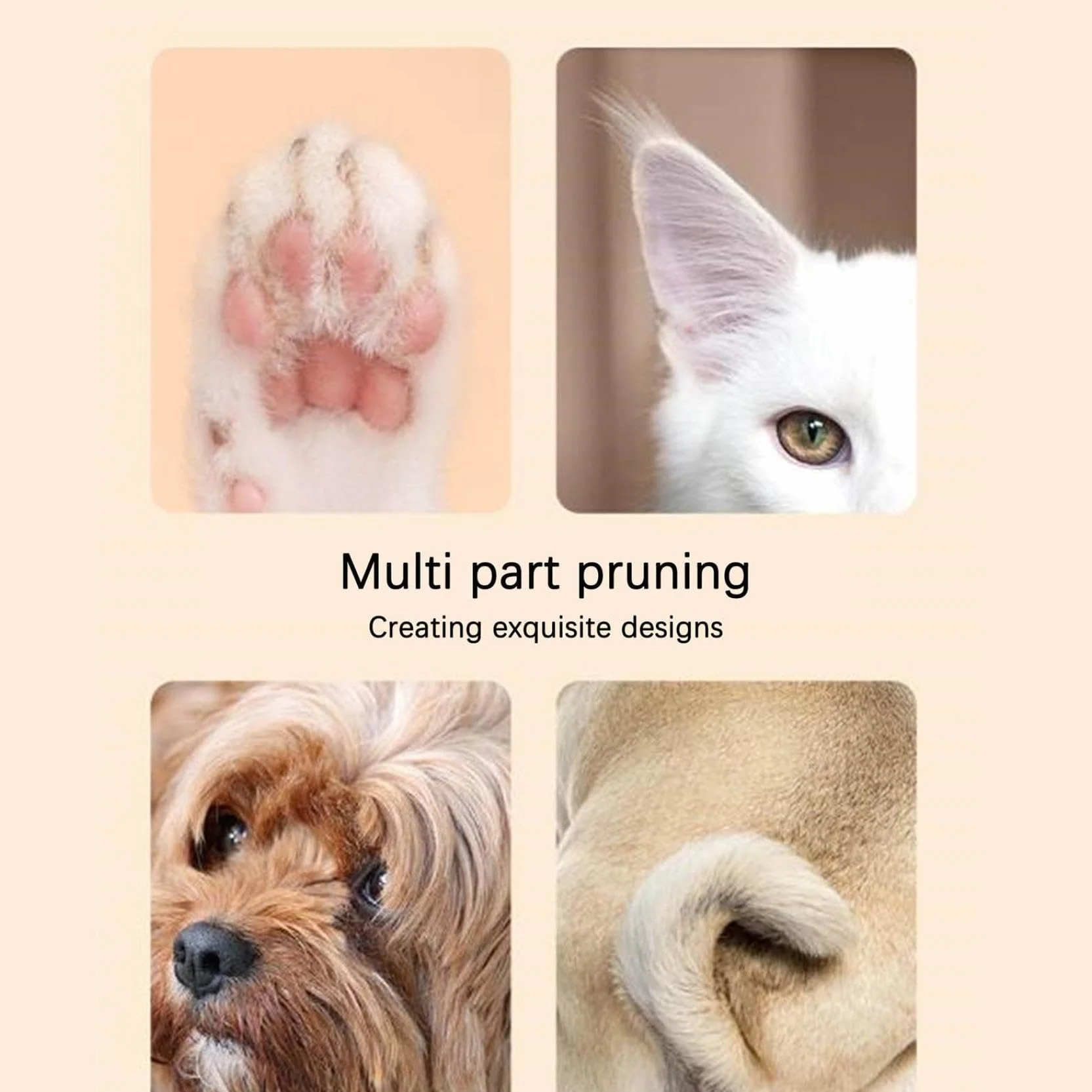 Tondeuse Pour Chat Électrique Ultra-Silencieuse Rechargeable Lames Sûres Hypoallergéniques