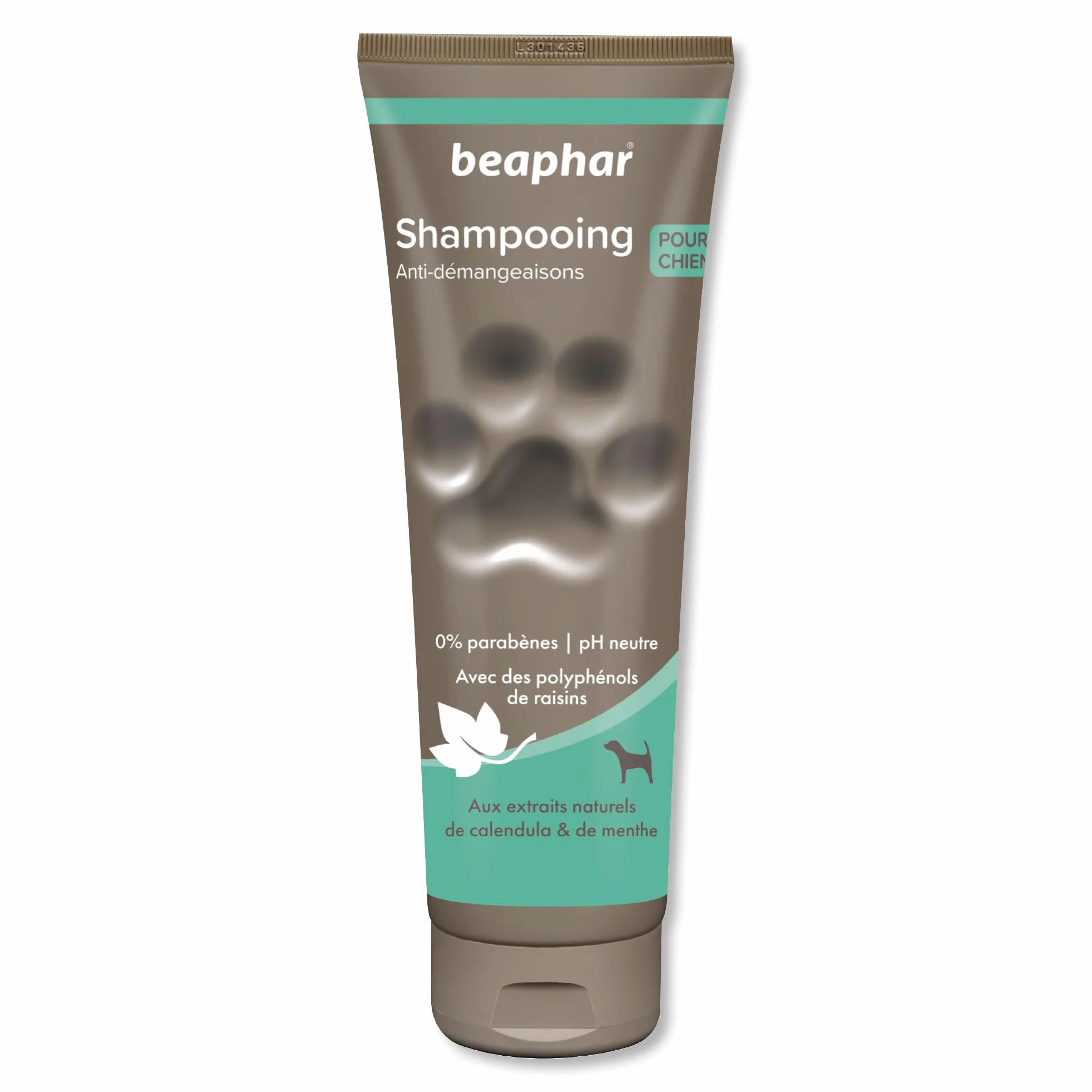 BEAPHAR – Shampoing Anti-démangeaisons pour chien – Extraits naturels de Calendula, de Menthe et du polyphénol de raisin – Apaise les démangeaisons et irritations – pH neutre et sans parben – 250ml