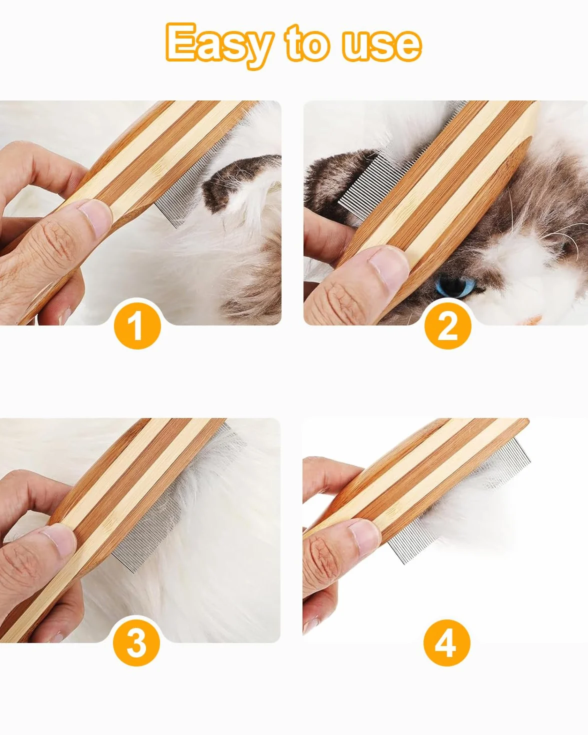 1 peigne à dents anti-pelliculaire avec manche en bois,peigne à dents ultra-fin avec acné en métal,peigne à puces multifonctionnel,peigne à tiques,peigne de soin pour adultes,chiens,chats