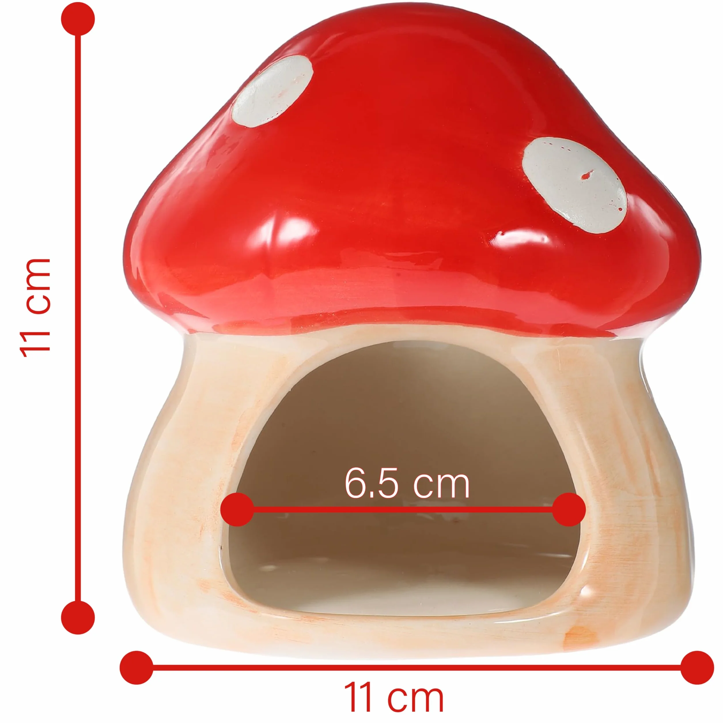 Maison en céramique pour hamster, hamster unique, cachette en céramique, en forme de champignon, pour gerbilles, souris, chinchillas (petite taille)