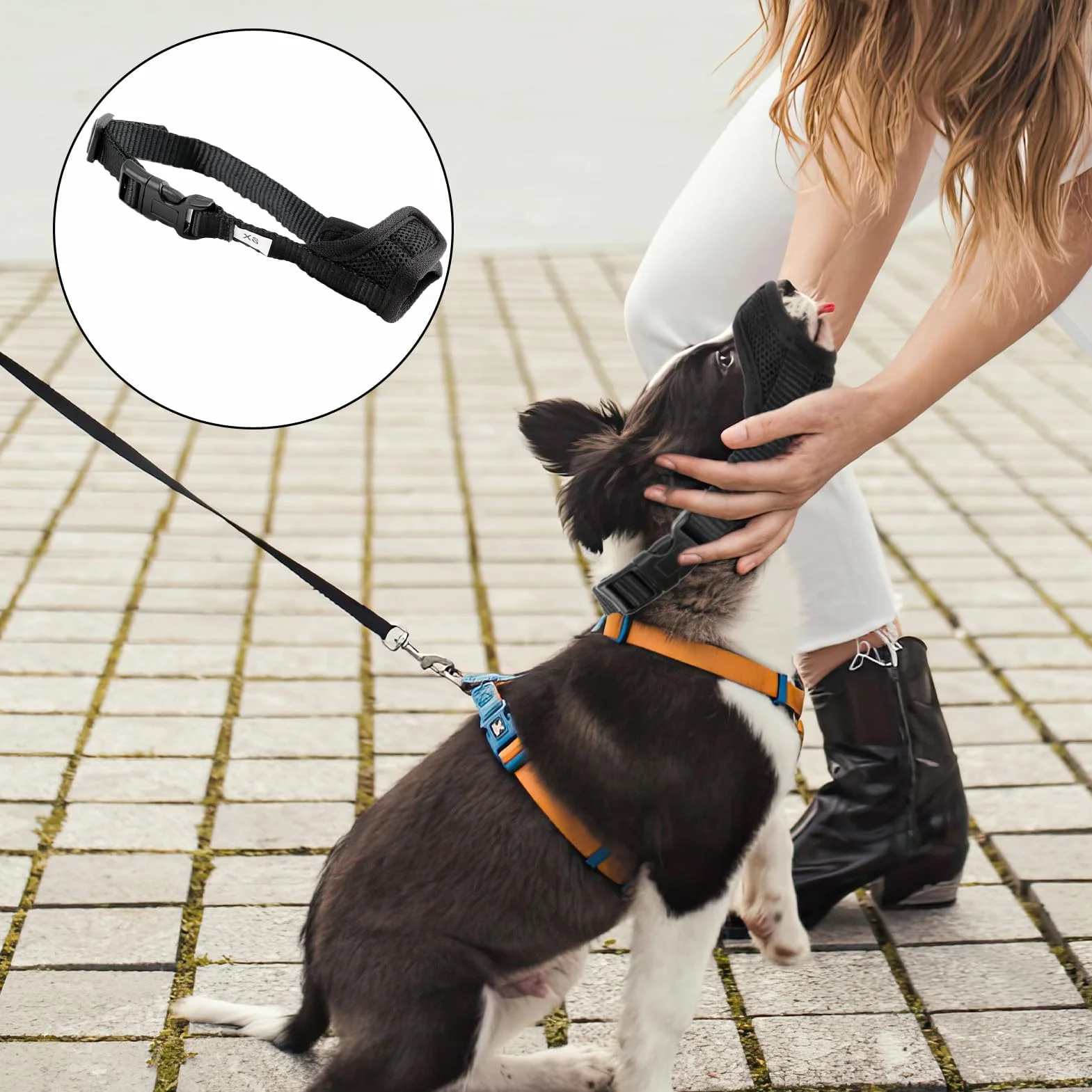 Museliere pour Chiens, Muselière en Nylon Réglable Doux et Respirant, Museliere Anti Aboiement Anti-Morsure Anti-Mastication, Museliere pour Chiens Petit, Moyens Chiens (XS,Noir)