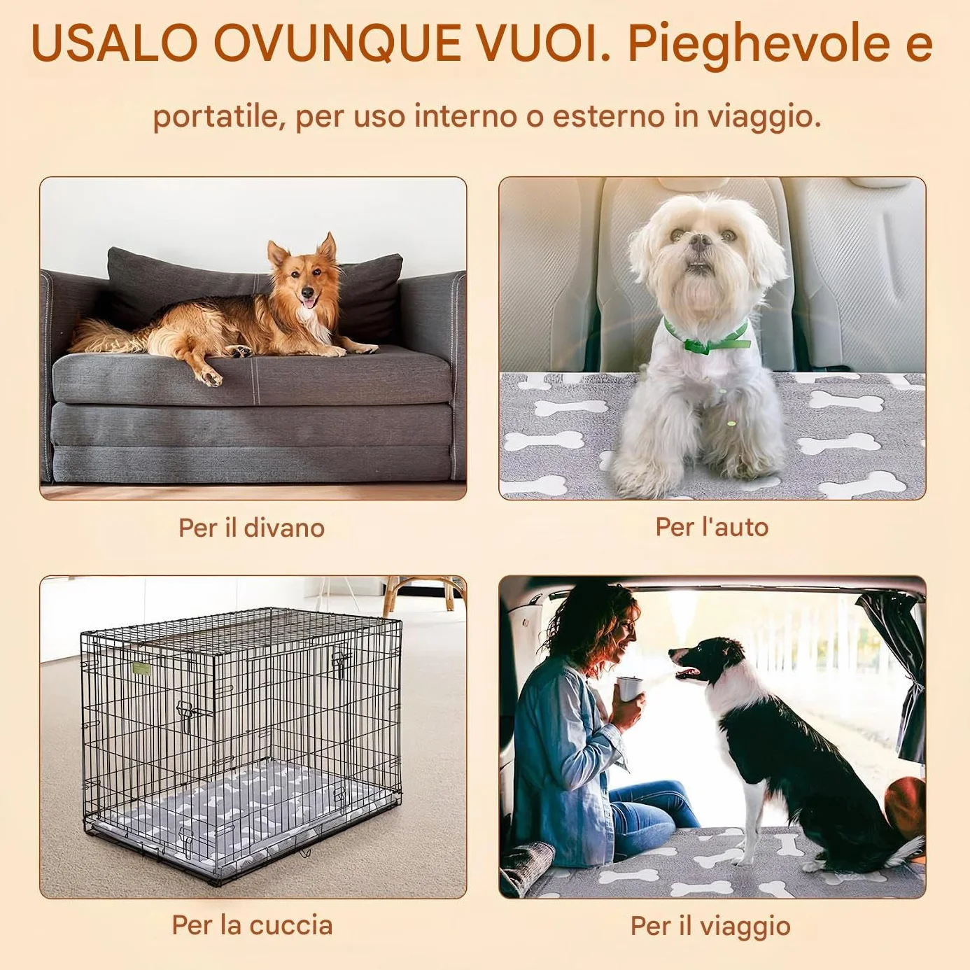 Tapis de lit pour Chien Housse Lavable Mousse à mémoire de Forme imperméable Base antidérapante Doublure Lavable Amovible