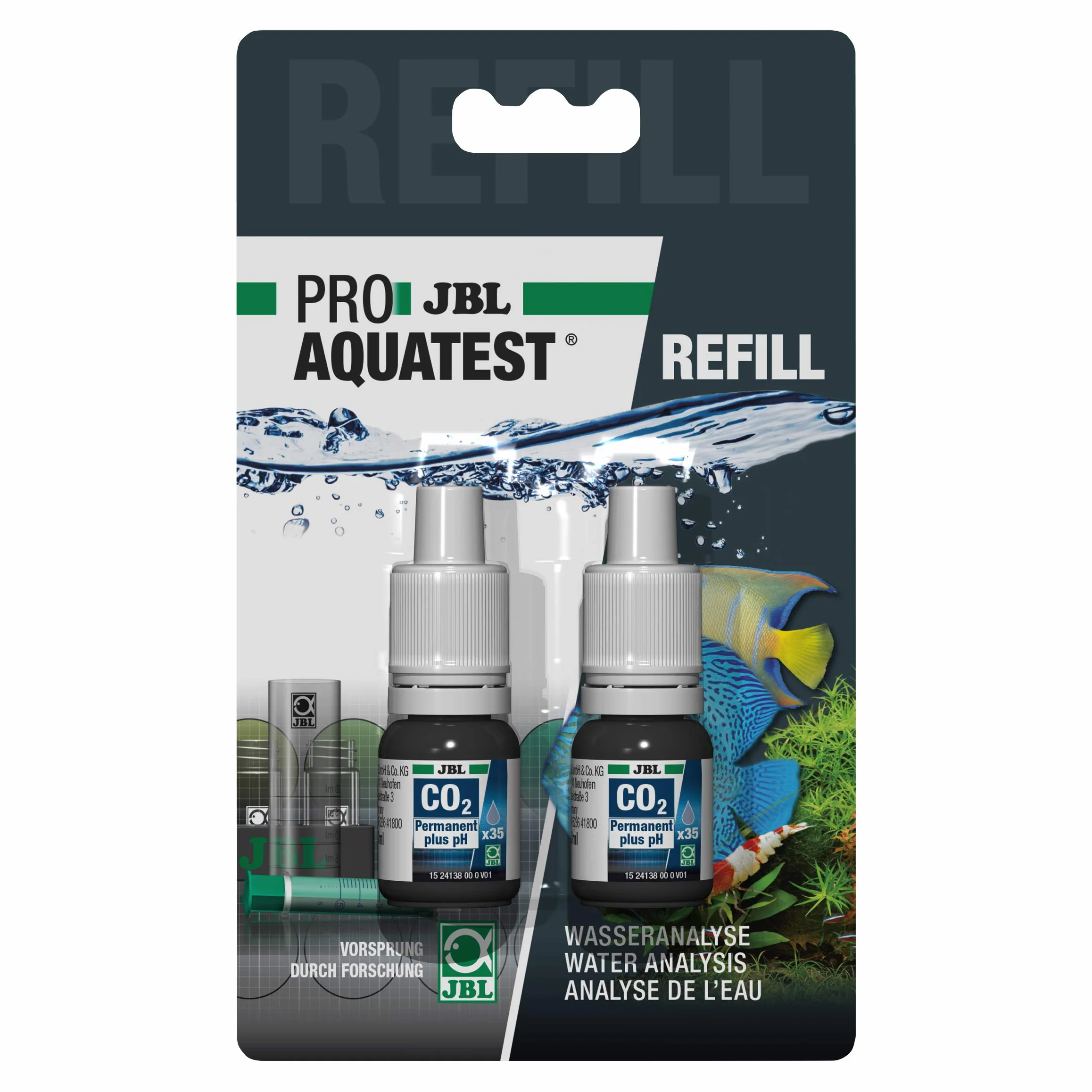JBL Proaquatest CO2-Ph Permanent Recharge Teste de Qualité d'Eau pour Aquariophilie 2 x 10ml