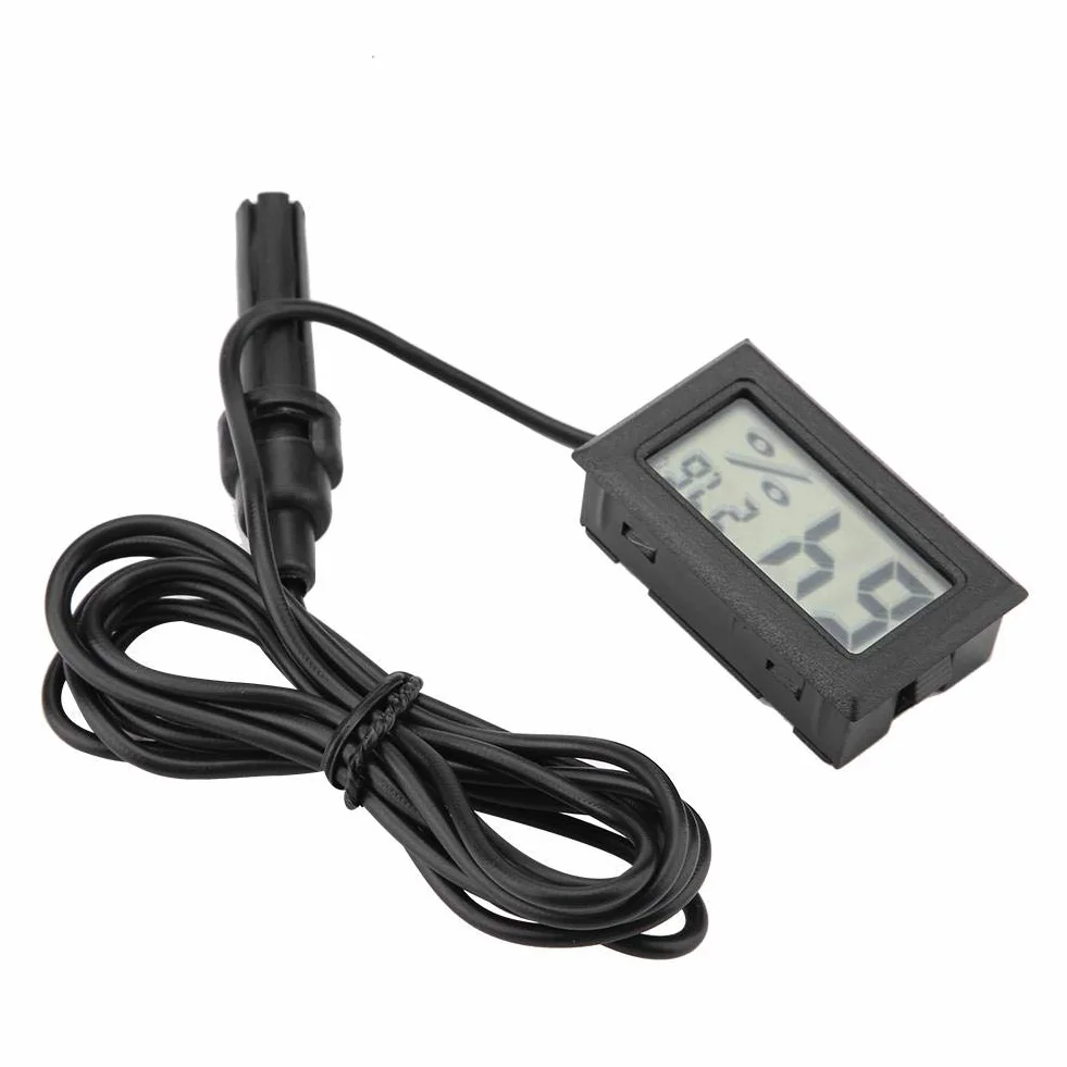 Thermomètre Hygromètre Numérique LCD, Moniteur de Température et d'Humidité avec Sonde Externe pour Incubateurs, Terrariums, Aquariums