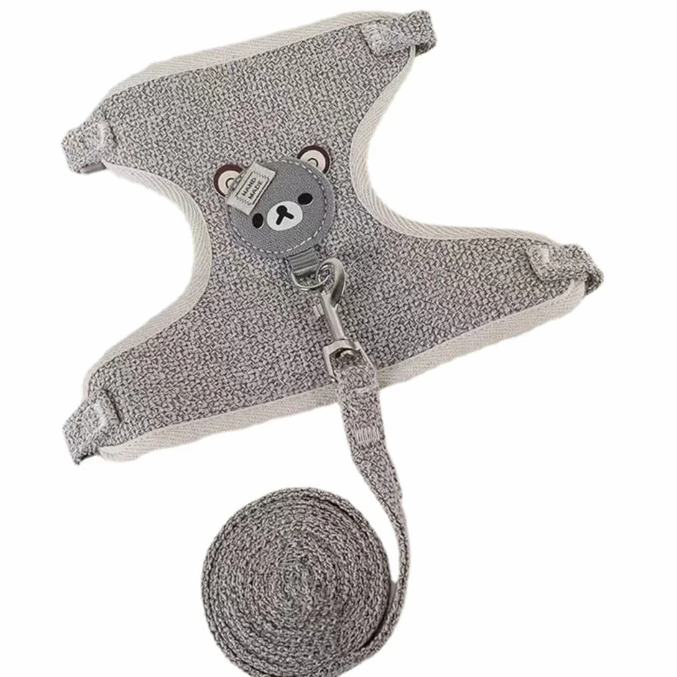 Harnais pour Lapins Laisse Réglable 27-35 cm 1,20 m Gris S
