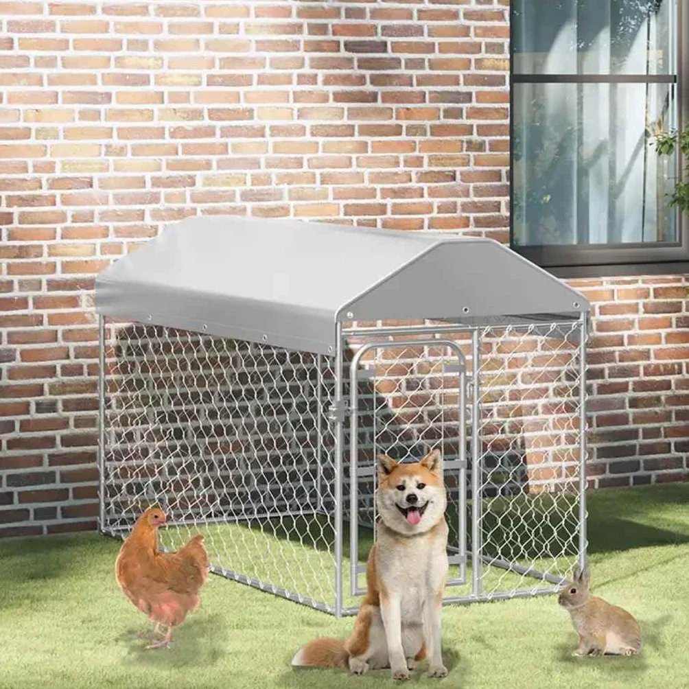 Chenil d extérieur avec toit pour chiens 200x100x125 cm