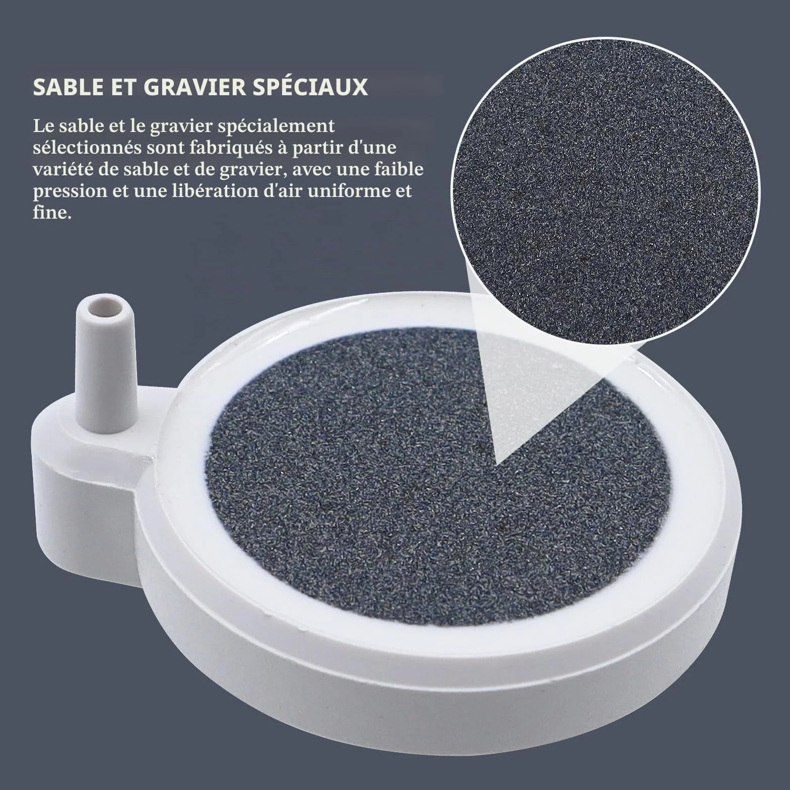 Bulleur pour Aquarium Diffuseur Air avec Clapet Anti-Retour Raccords Y Tuyau 2m 50mm