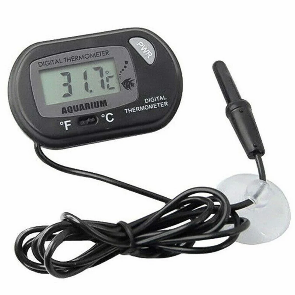 Treki Thermomètre Aquarium LCD Numérique avec Sonde pour Réservoir Marin Incubateur