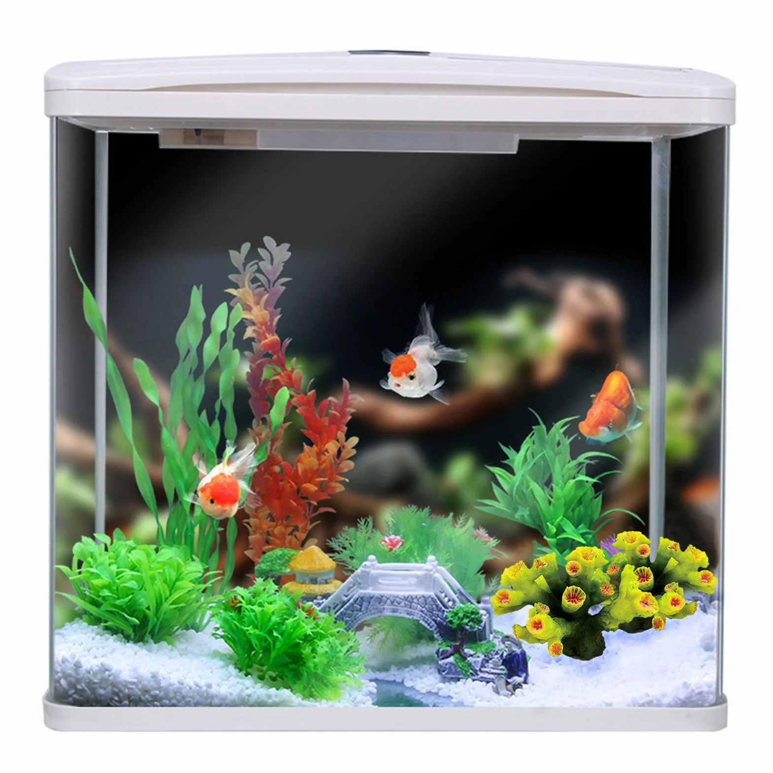 Artificielle Deco Corails Aquarium Plante Vert Décoration pour Aquarium à Poissons