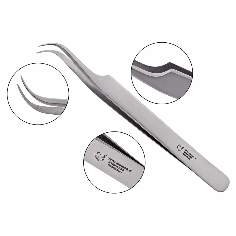 OTTO HERDER Pince à tiques acier inoxydable 11,5 cm pointe incurvée