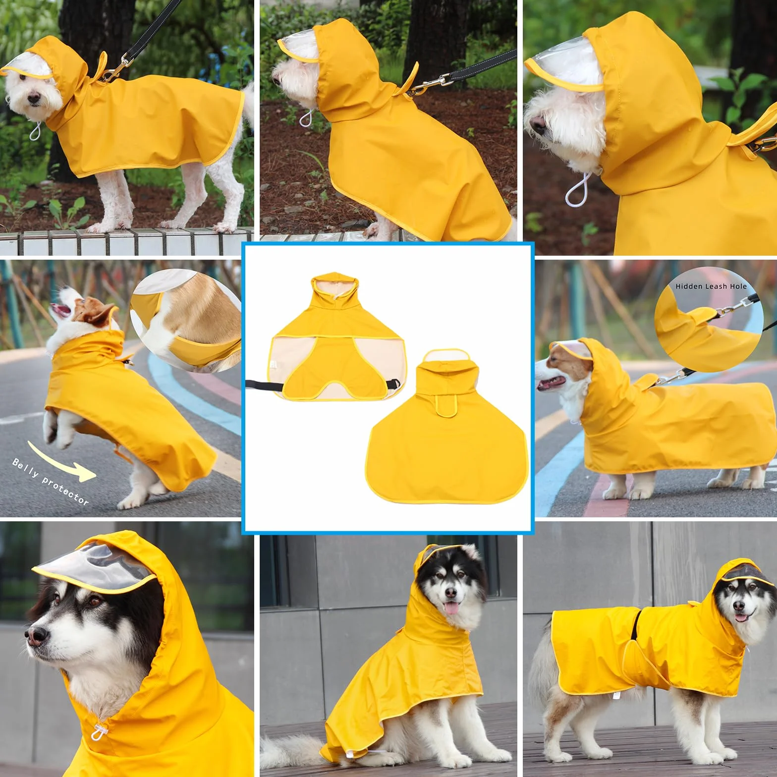 Impermeable Chien pour Chiens avec Capuche Transparente - Manteau Chien Imperméable, Convient Aux pour Petits, Moyens et Grands Chiens (7XL)