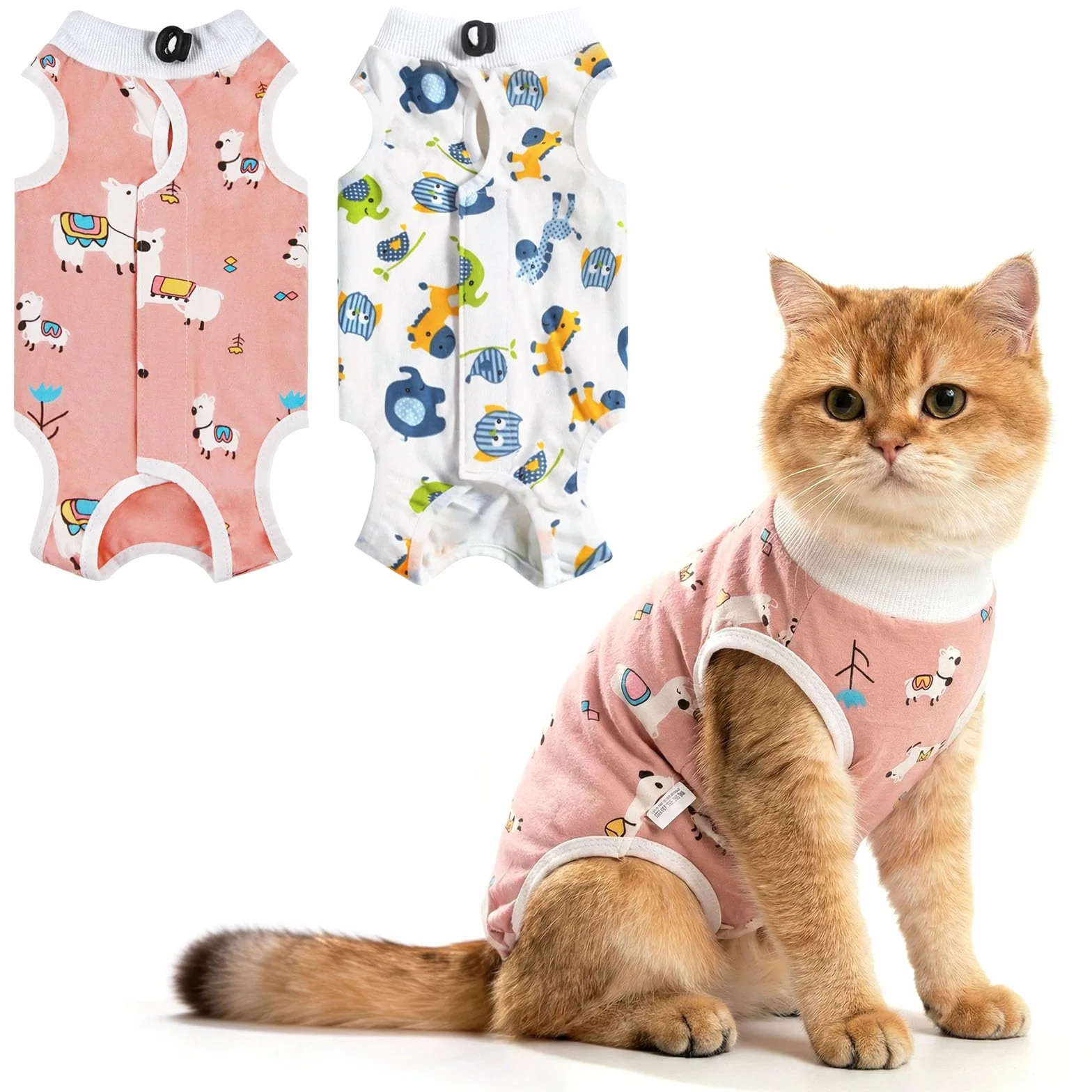 HOTUT Body Chat Post-Opératoire Stérilisation Anti-léchage pour Chats, Alternative Collier Cône Récupération Chirurgie