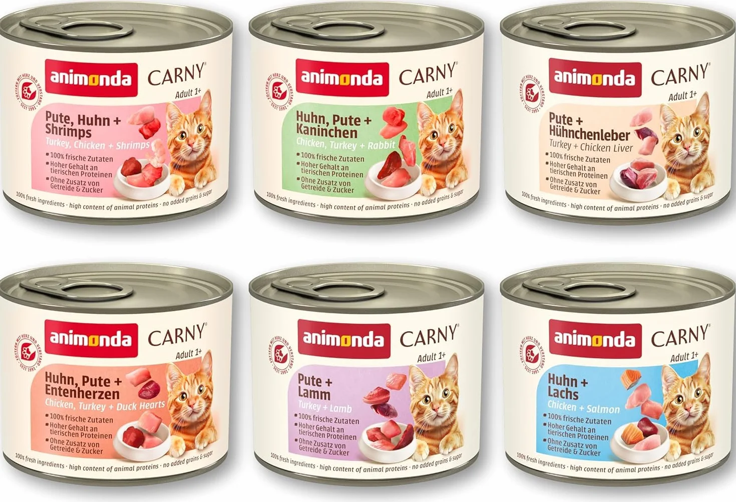 Carny Lot de 6 boîtes de pâtée pour Chat 200 g - Mélange de volaille sans céréales