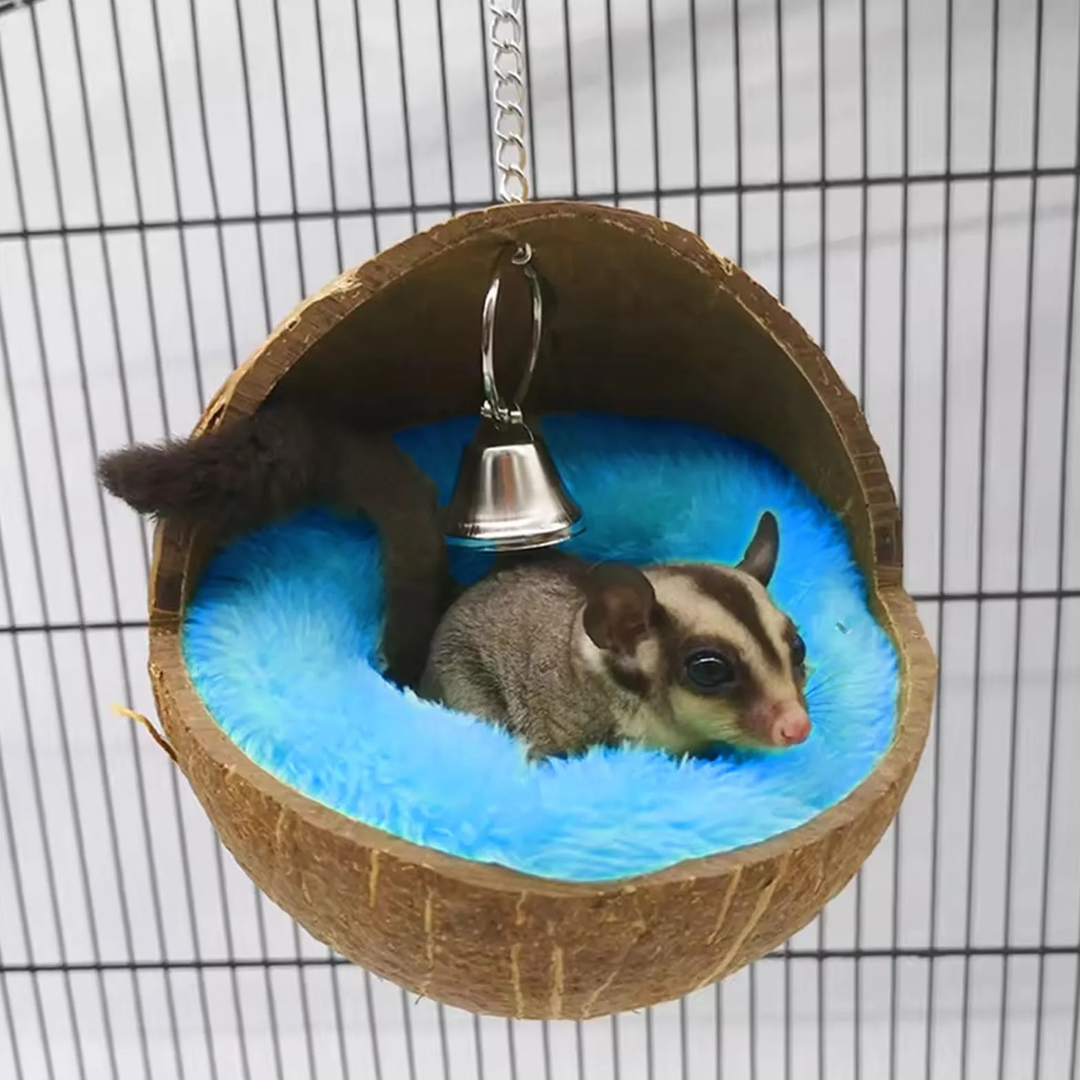Nid d'oiseau en coquille de noix de coco naturelle pour perroquet, nichoir suspendu 1 pièce