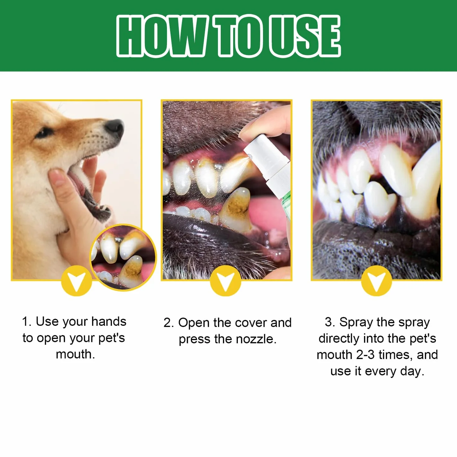 Dentifrice Chien Chats Spray Dentaire Soins Dentaires Sans Rinçage Élimine Plaque Haleine Fraîche 30ml