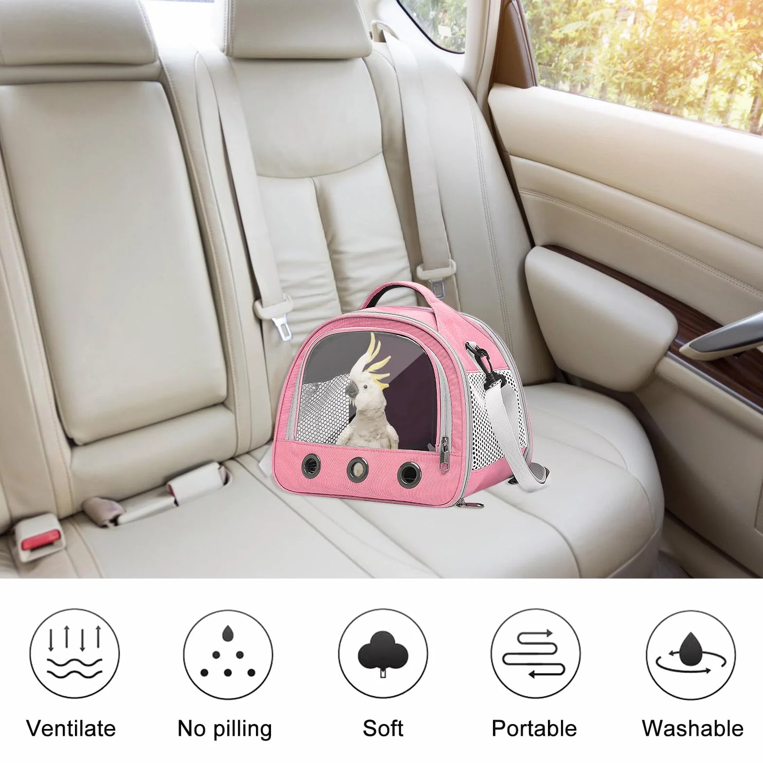 Sac de Transport pour Petits Animaux, Sac Voyage Chat Pliable, Cage Transport Lapin, pour Oiseaux Chatons Chiots Hamsters