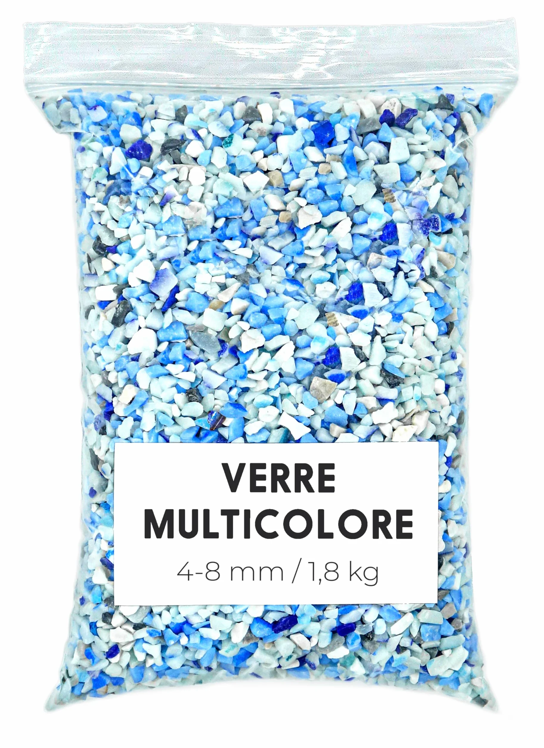Verre Pilé Multicolore 1,8 kg 4-8 mm pour Artisanat