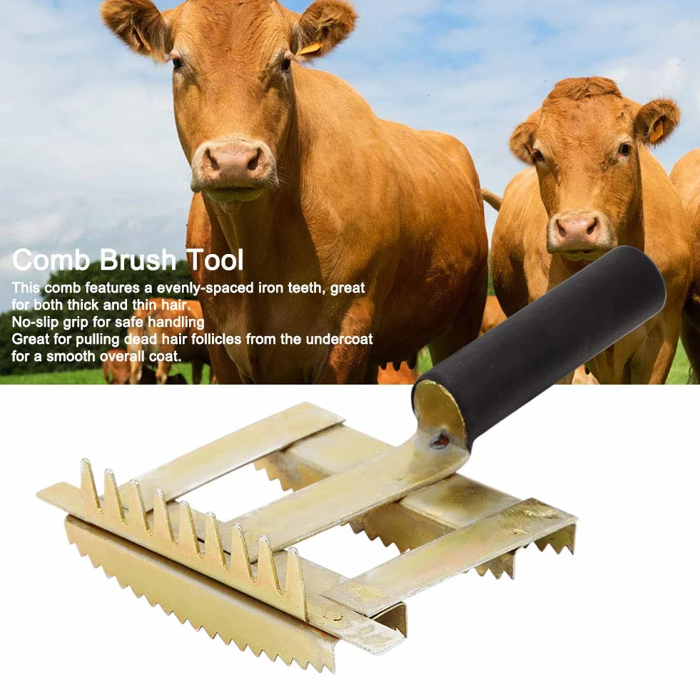 Peigne de mue de bétail, Toilettage Brosse à Cheveux Herse Antiprurigineuse Râteau Outil de Toilettage pour Animaux