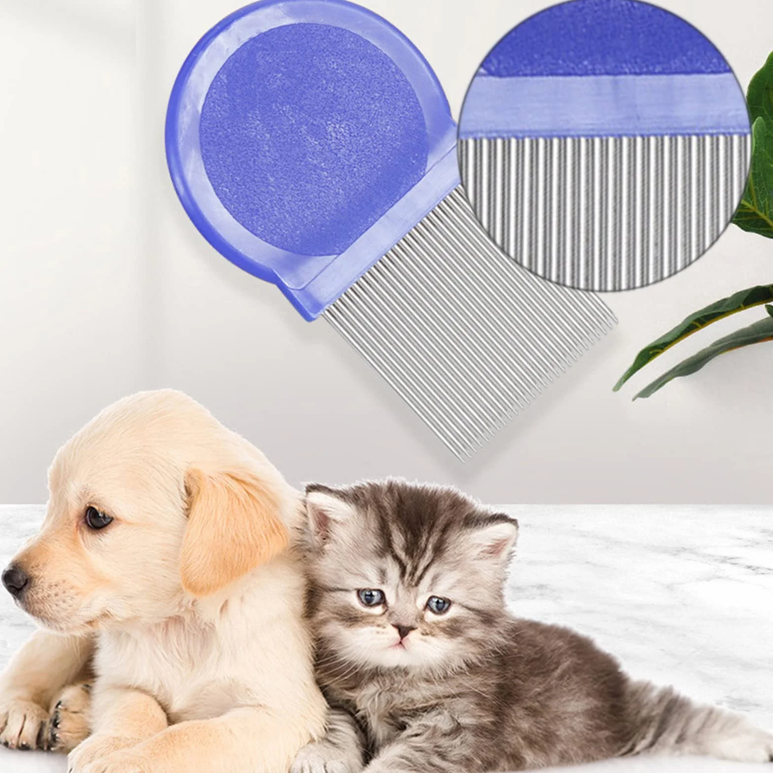 Peignes anti-puces pour chien et chat - 2 pièces