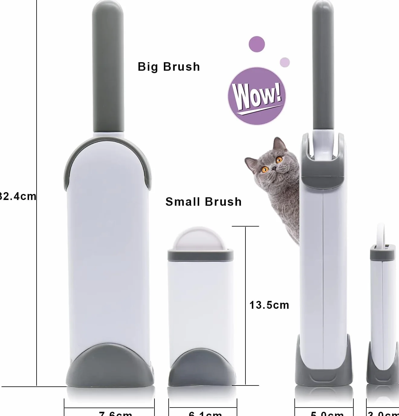STOAT® Brosse à Peluches Double Face Autonettoyante Réutilisable pour Poils d'Animaux