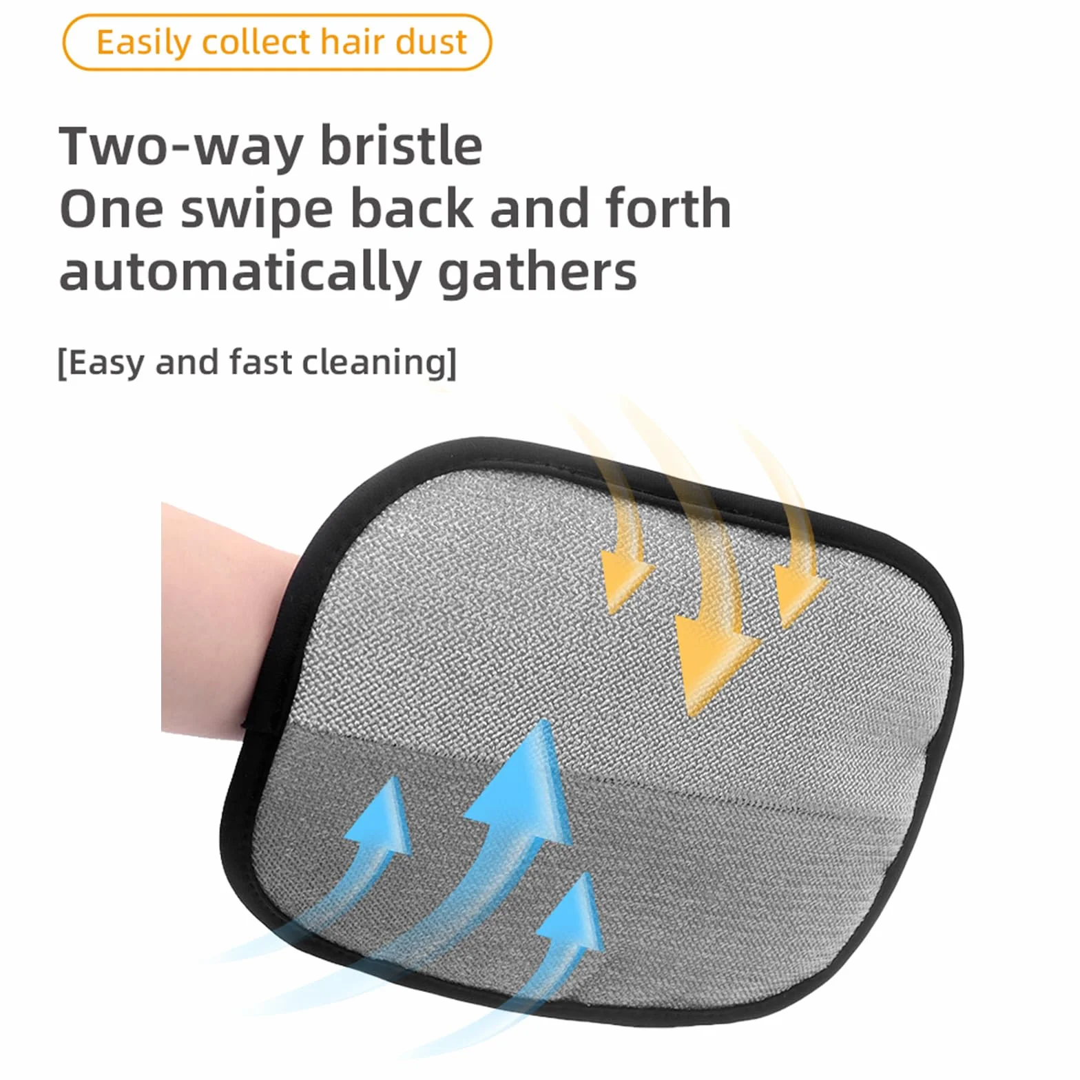 Gant Anti Poils Animaux Double Face Réutilisable Brosse Poils pour Chiens Chats Meubles Vêtements Tapis Voiture